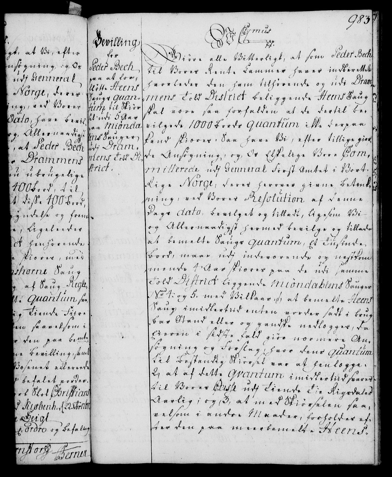 Rentekammeret, Kammerkanselliet, RA/EA-3111/G/Gg/Gga/L0007: Norsk ekspedisjonsprotokoll med register (merket RK 53.7), 1759-1768, p. 983