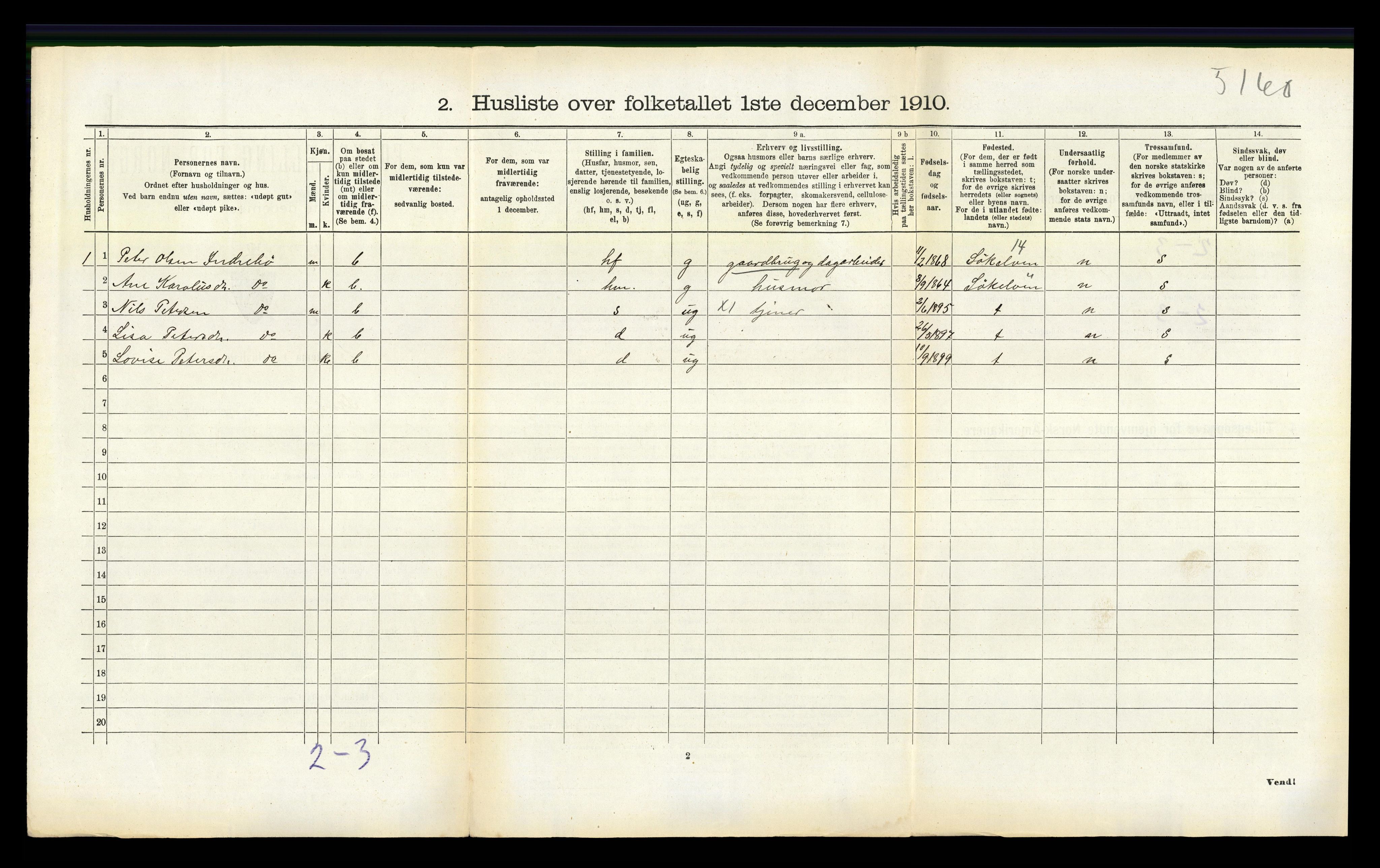 RA, 1910 census for Skodje, 1910, p. 94