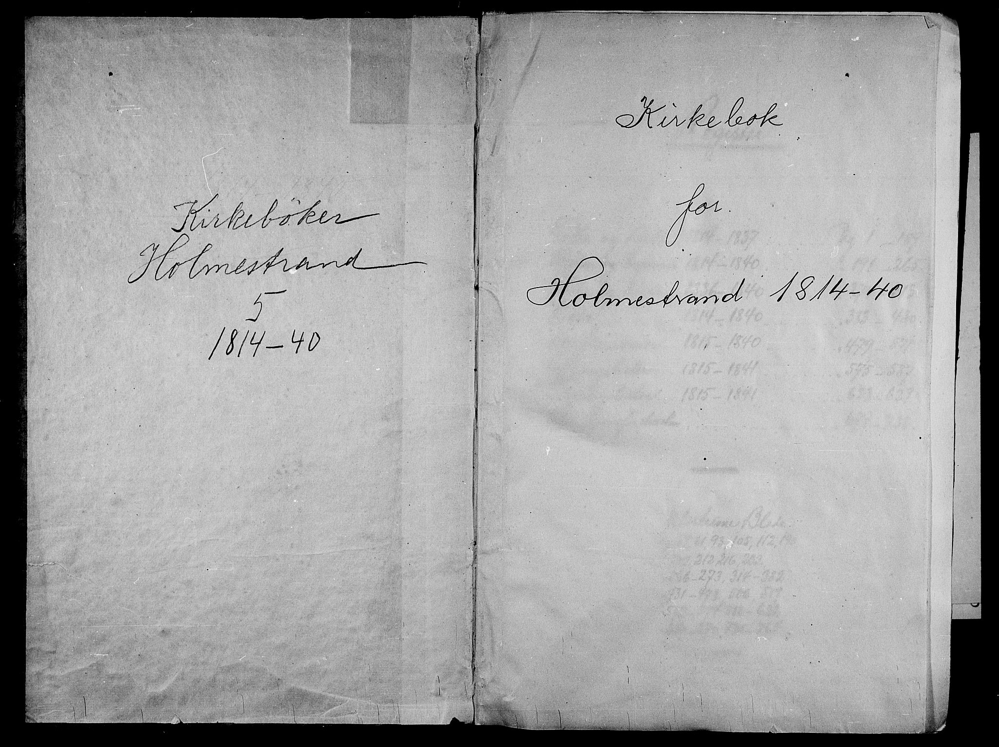 Holmestrand kirkebøker, SAKO/A-346/F/Fa/L0001: Parish register (official) no. 1, 1814-1840