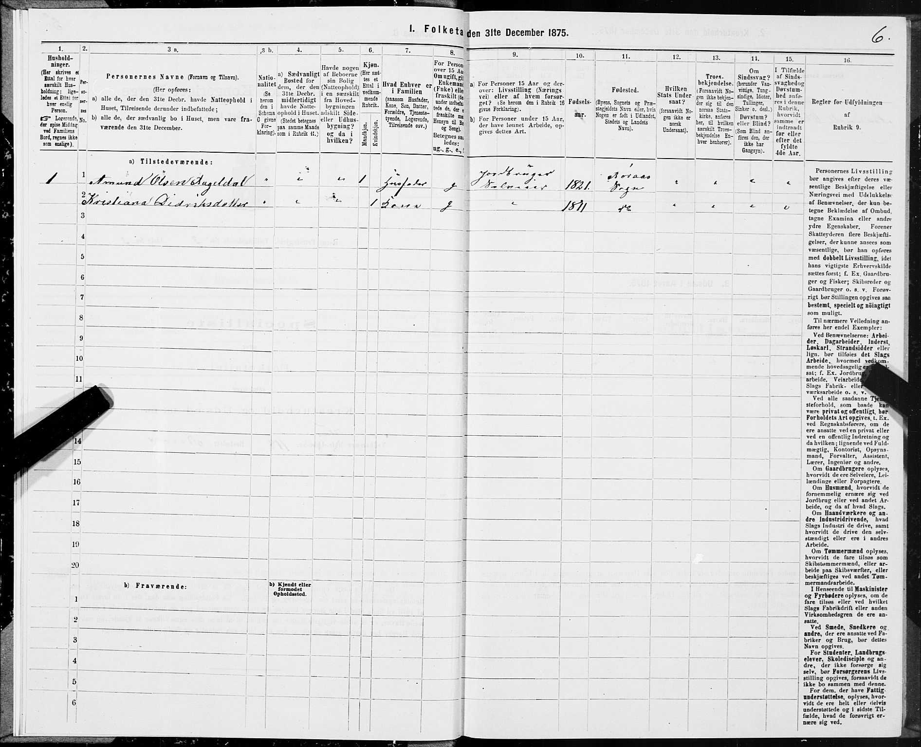 SAT, 1875 census for 1640P Røros, 1875, p. 2006