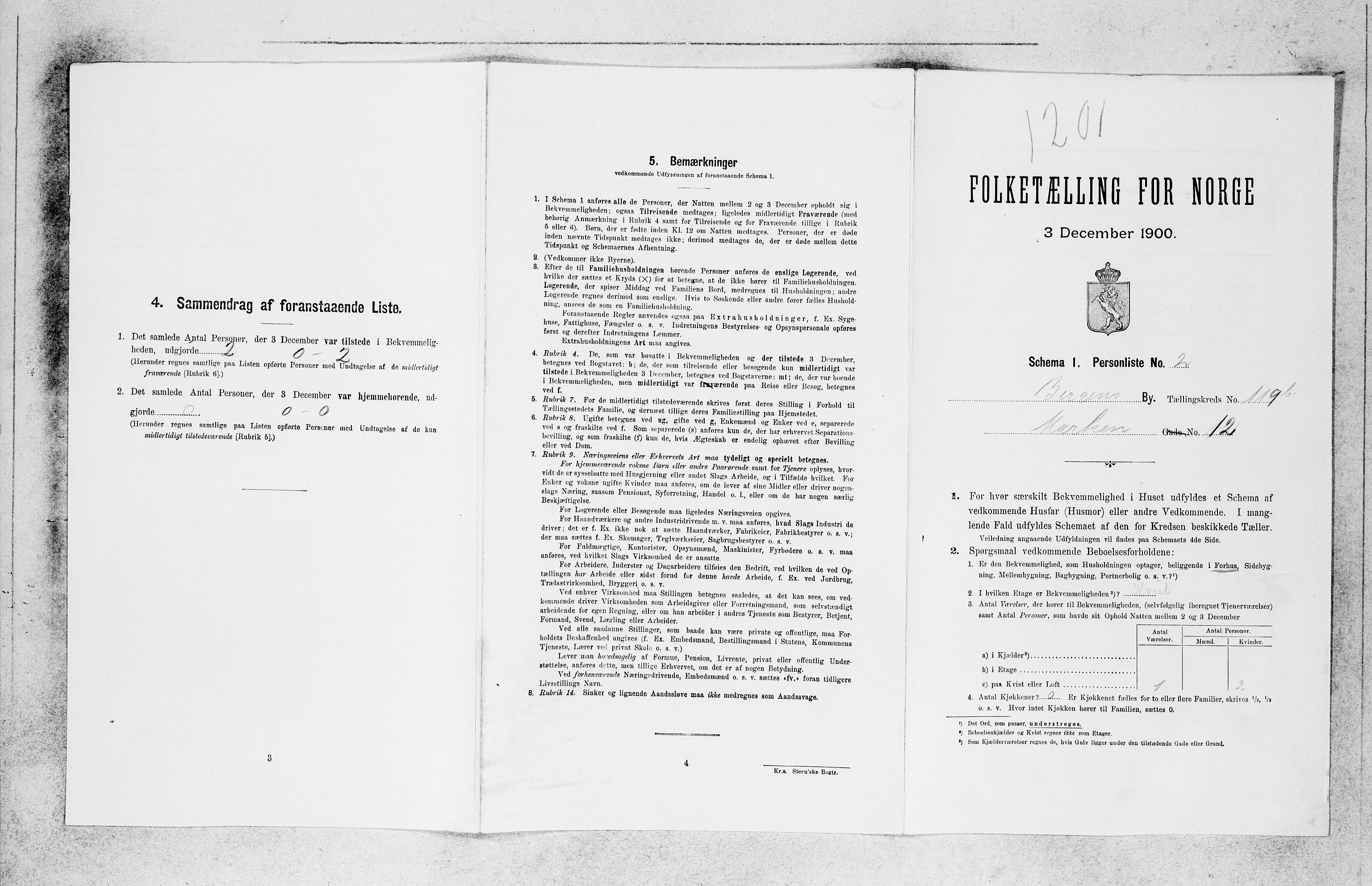 SAB, 1900 census for Bergen, 1900, p. 24938