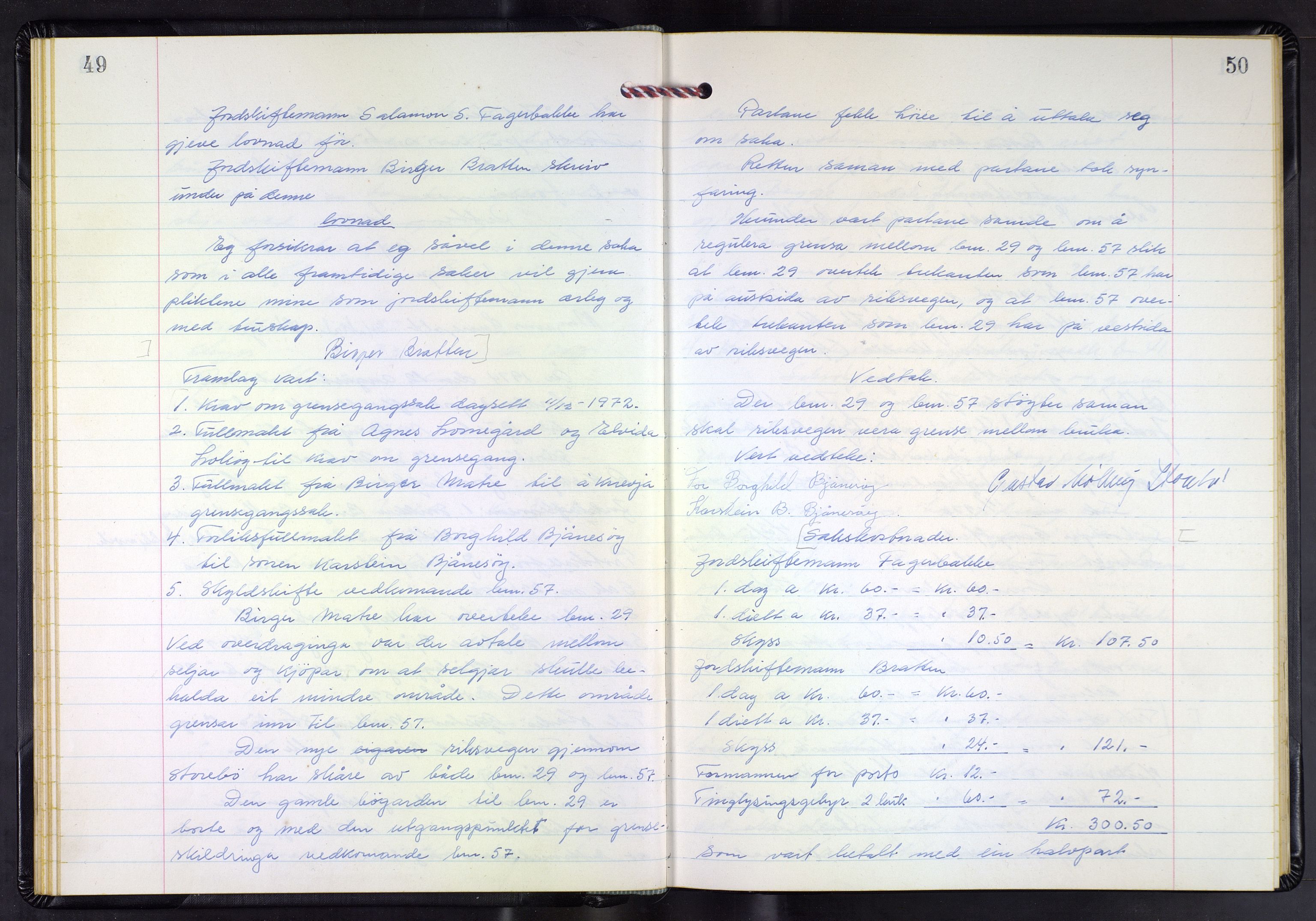 Hordaland jordskiftedøme - III Midhordland jordskiftedistrikt, AV/SAB-A-7001/A/Aa/L0044: Forhandlingsprotokoll, 1973-1978, p. 49-50