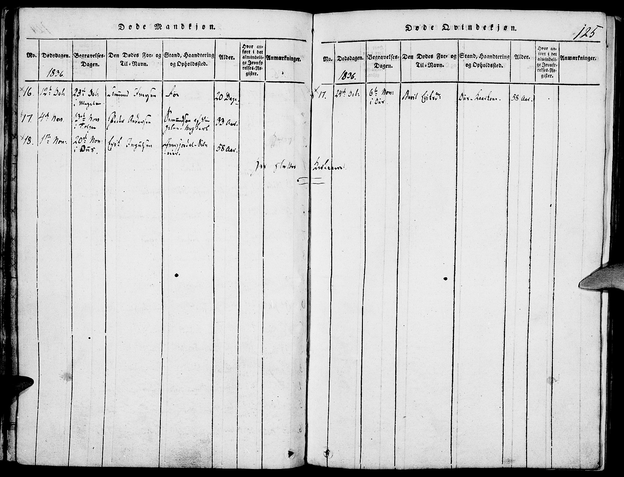 Tolga prestekontor, AV/SAH-PREST-062/K/L0004: Parish register (official) no. 4, 1815-1836, p. 125