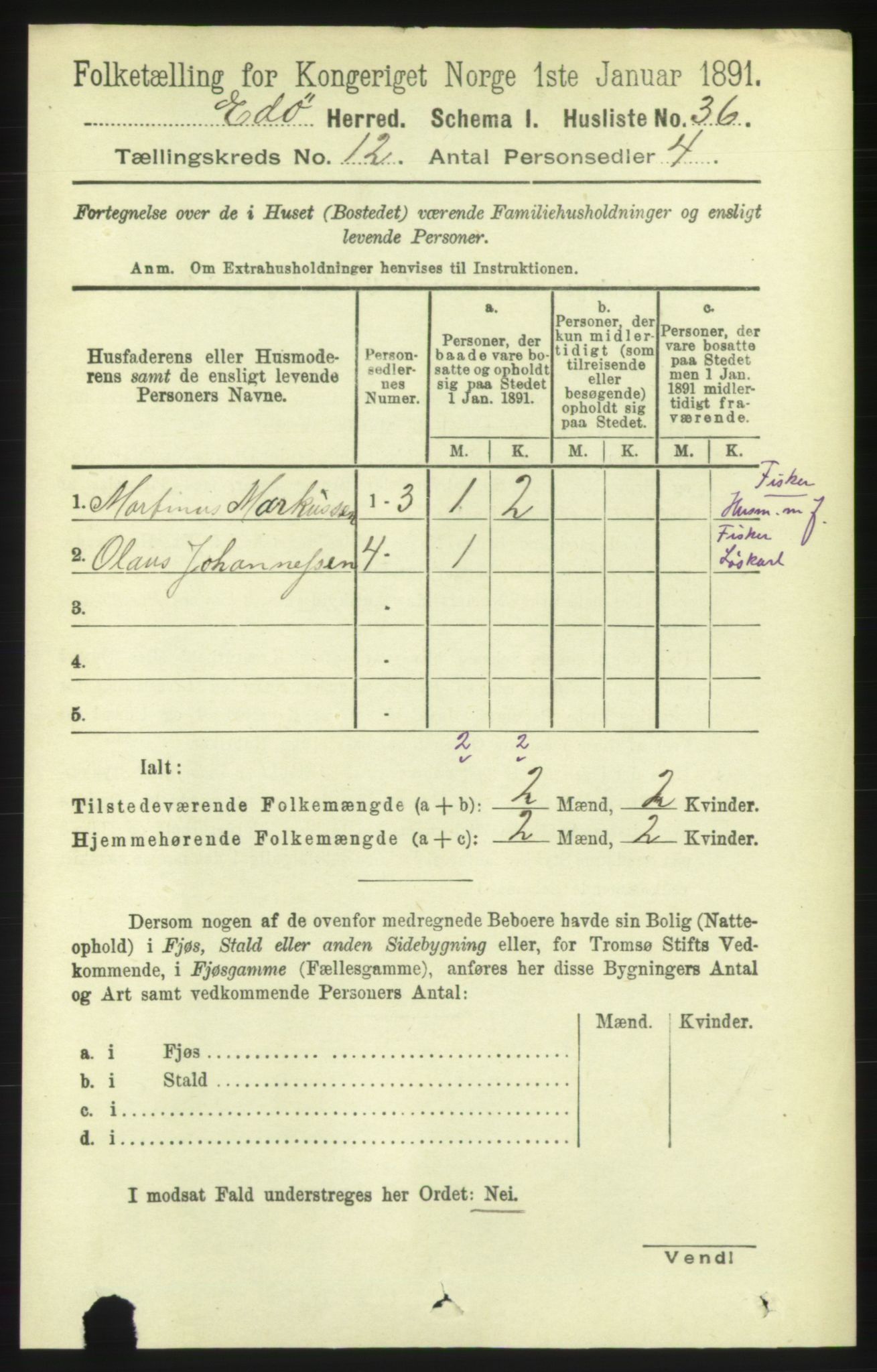 RA, 1891 census for 1573 Edøy, 1891, p. 3368