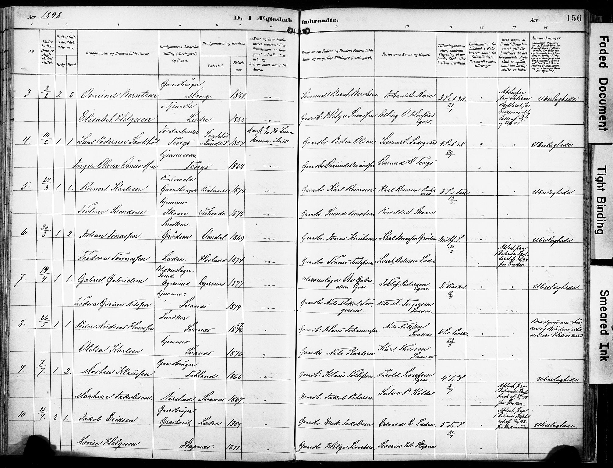 Eigersund sokneprestkontor, AV/SAST-A-101807/S08/L0018: Parish register (official) no. A 17, 1892-1905, p. 156