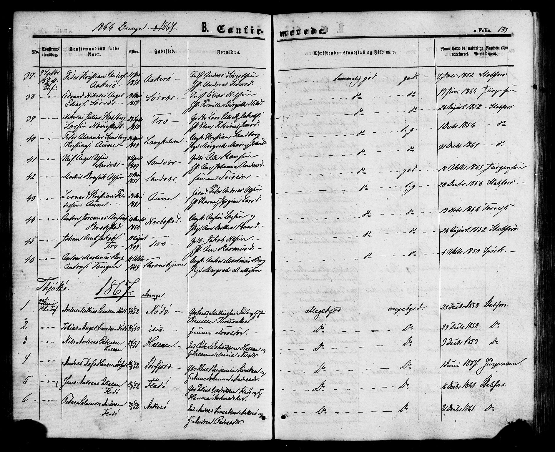 Ministerialprotokoller, klokkerbøker og fødselsregistre - Nordland, SAT/A-1459/817/L0262: Parish register (official) no. 817A03/ 1, 1862-1877, p. 133