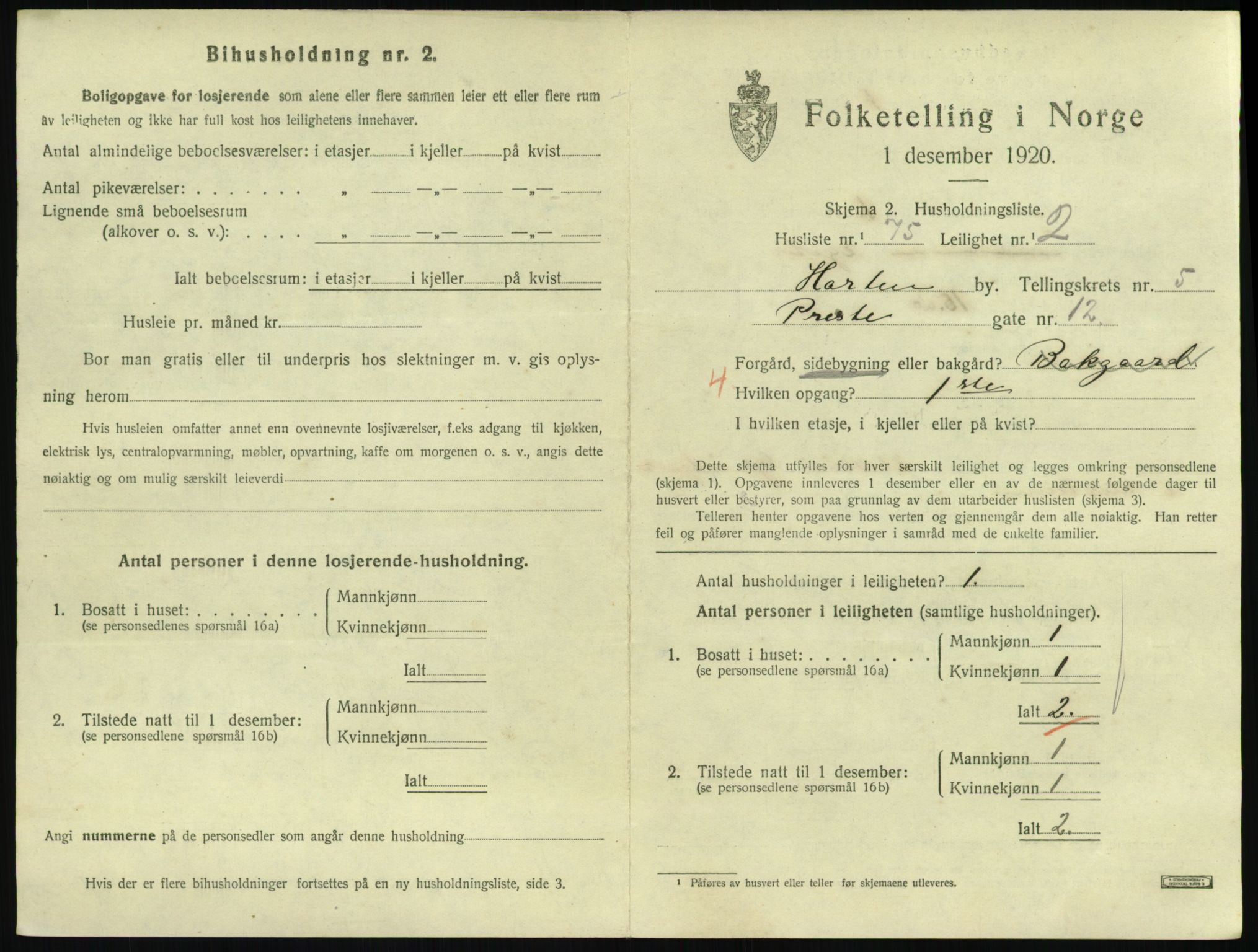 SAKO, 1920 census for Horten, 1920, p. 5937