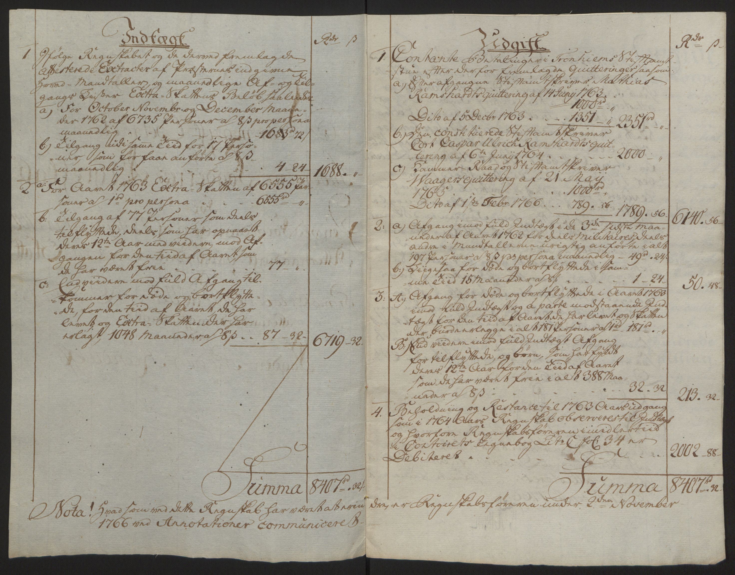 Rentekammeret inntil 1814, Reviderte regnskaper, Fogderegnskap, AV/RA-EA-4092/R63/L4420: Ekstraskatten Inderøy, 1762-1772, p. 11