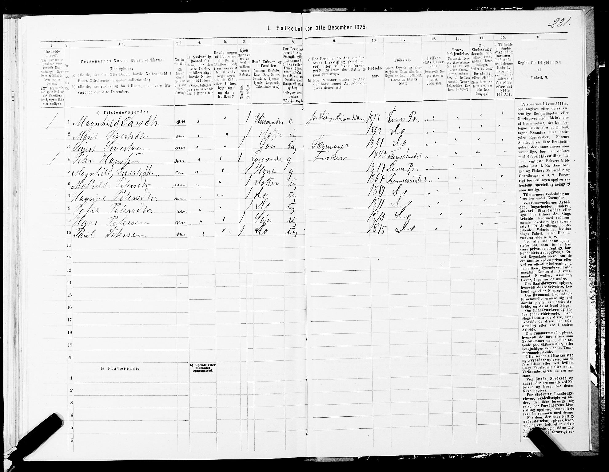 SATØ, 1875 census for 1934P Tromsøysund, 1875, p. 3231