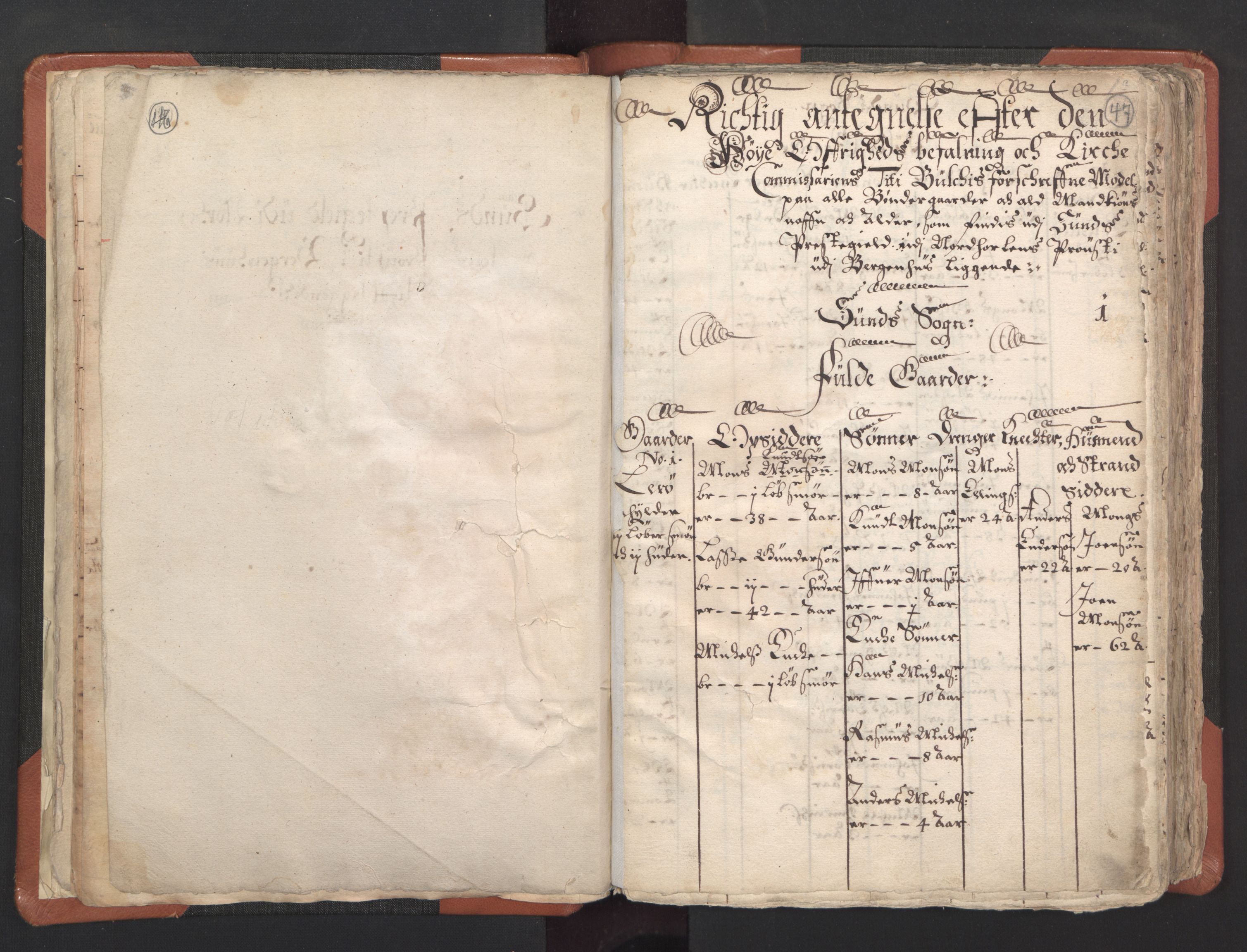 RA, Vicar's Census 1664-1666, no. 22: Nordhordland deanery, 1664-1666, p. 46-47