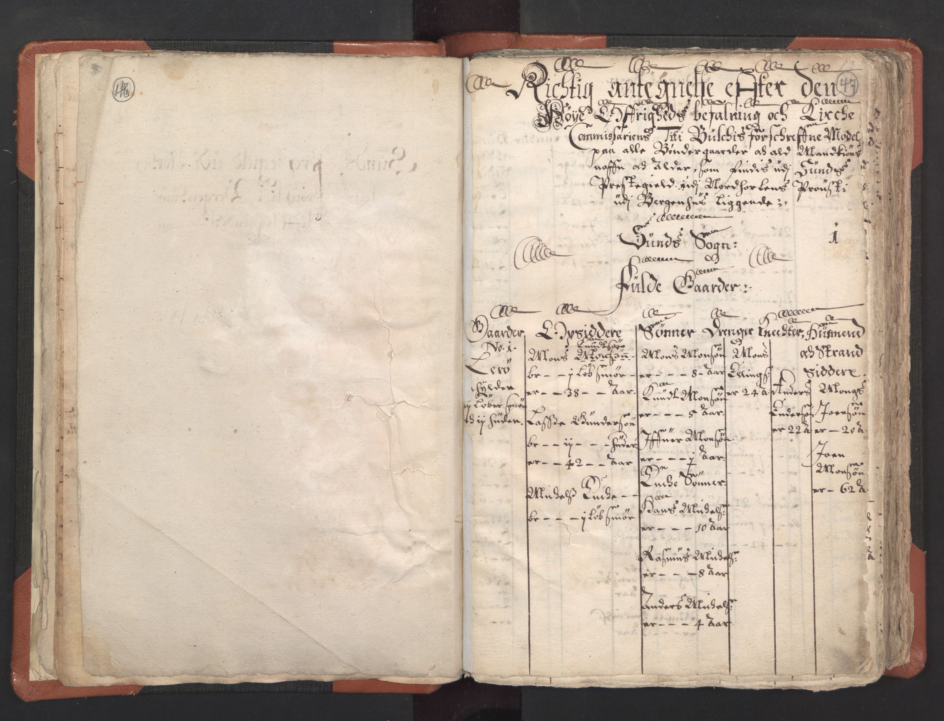 RA, Vicar's Census 1664-1666, no. 22: Nordhordland deanery, 1664-1666, p. 46-47