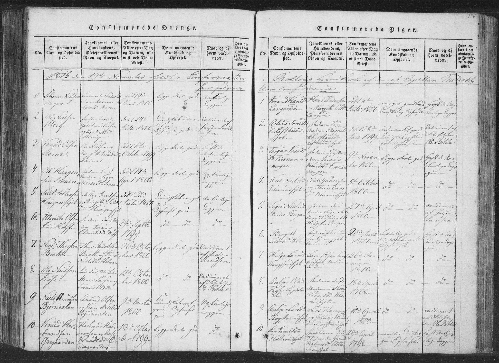 Rollag kirkebøker, AV/SAKO-A-240/F/Fa/L0006: Parish register (official) no. I 6, 1814-1828, p. 236