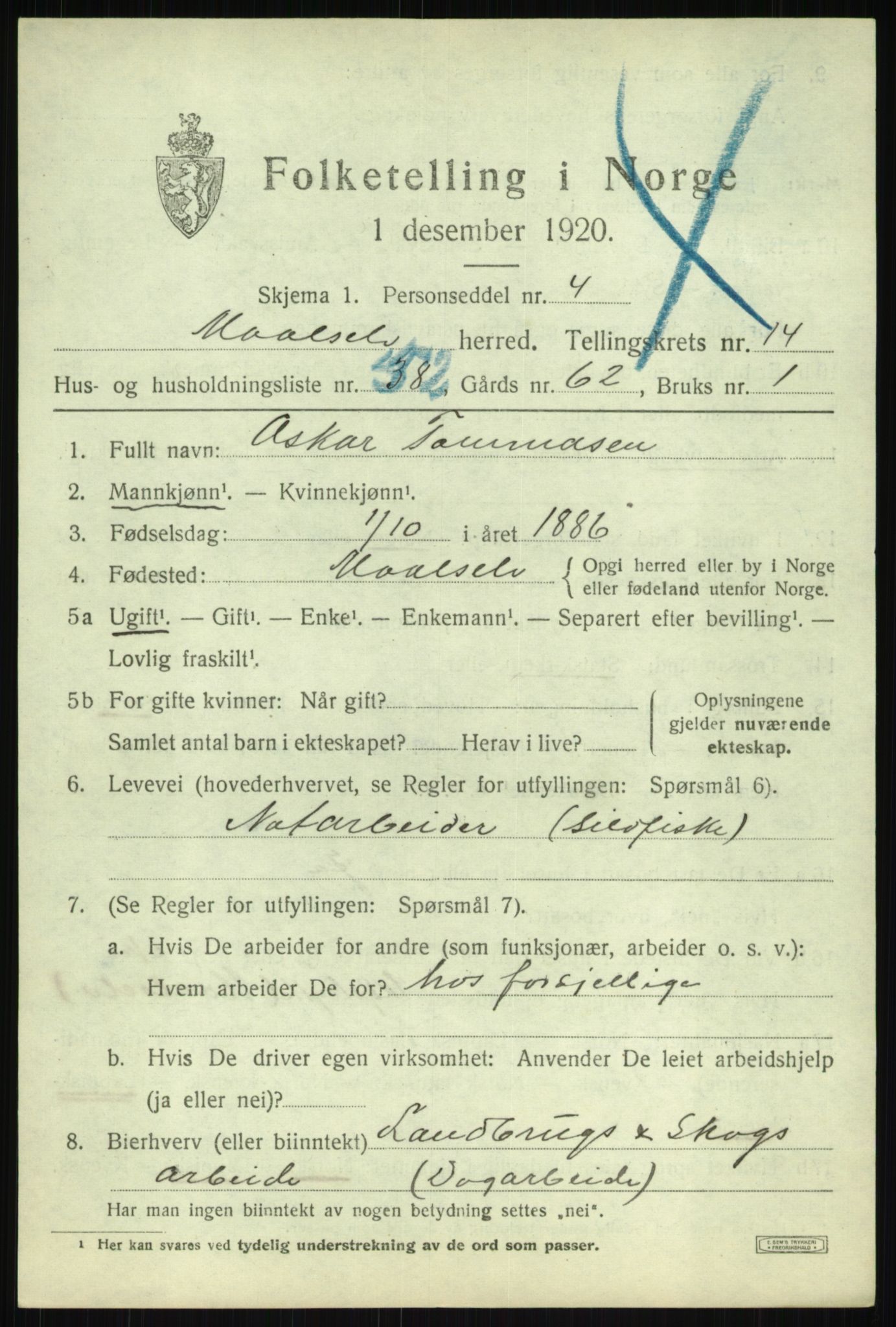 SATØ, 1920 census for Målselv, 1920, p. 7615