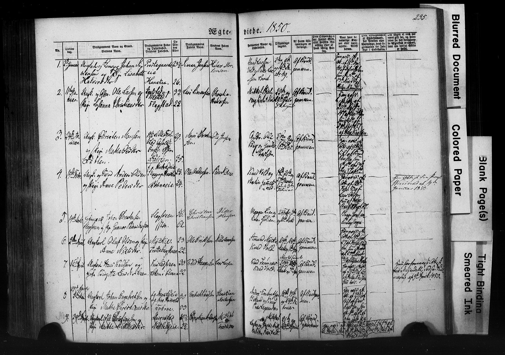 Løten prestekontor, SAH/PREST-022/K/Ka/L0007: Parish register (official) no. 7, 1850-1859, p. 235