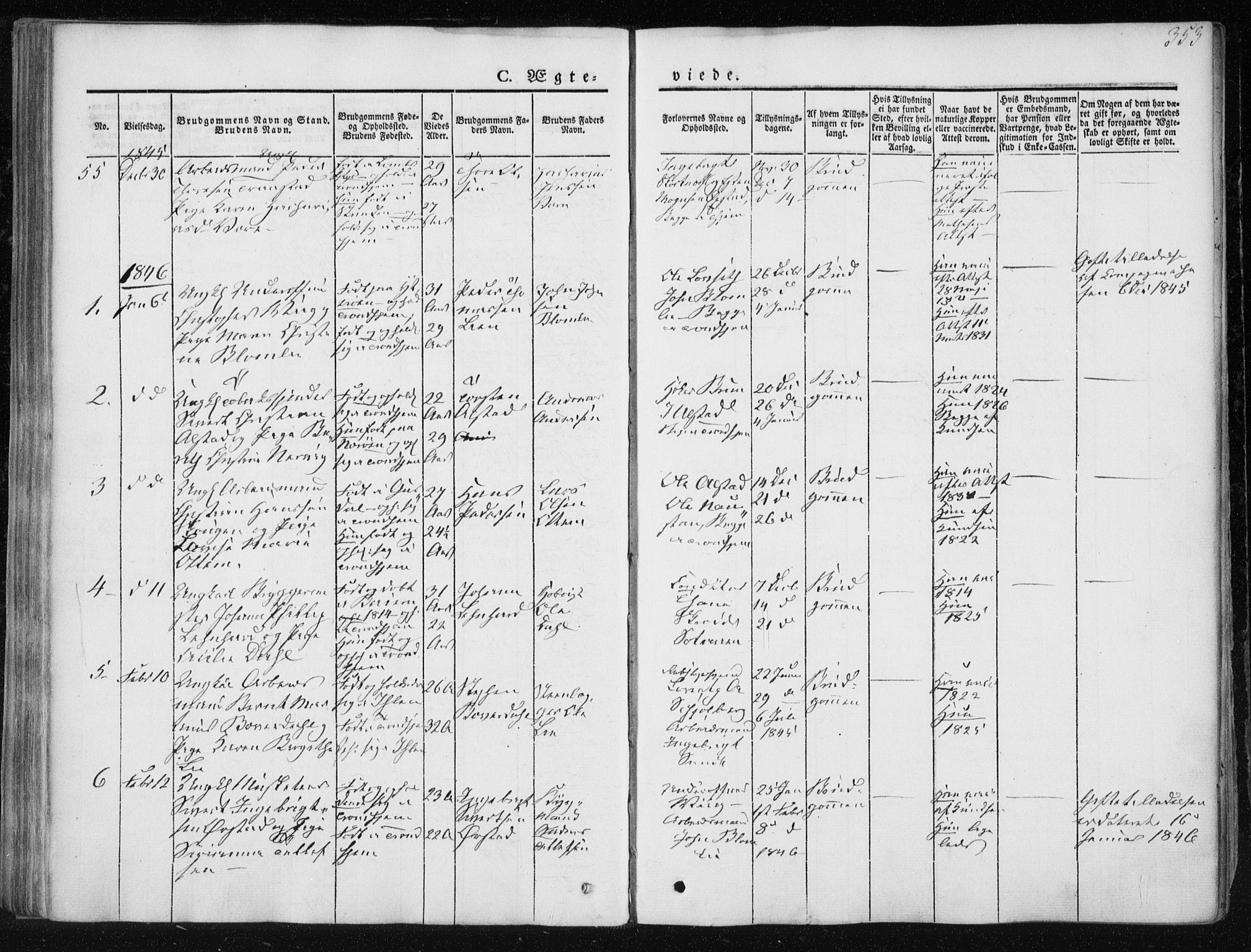 Ministerialprotokoller, klokkerbøker og fødselsregistre - Sør-Trøndelag, SAT/A-1456/601/L0049: Parish register (official) no. 601A17, 1839-1847, p. 353