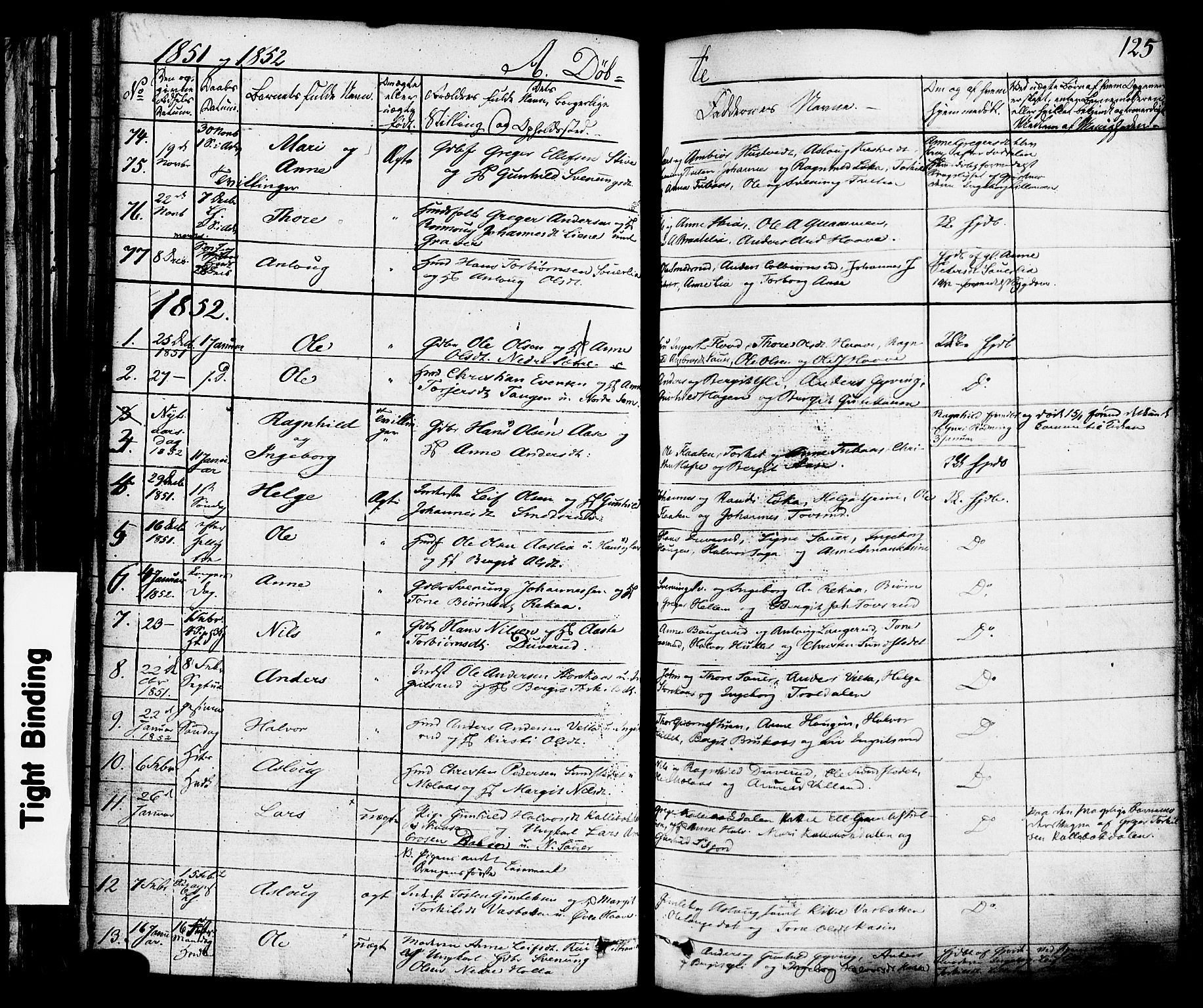 Heddal kirkebøker, SAKO/A-268/F/Fa/L0006: Parish register (official) no. I 6, 1837-1854, p. 125