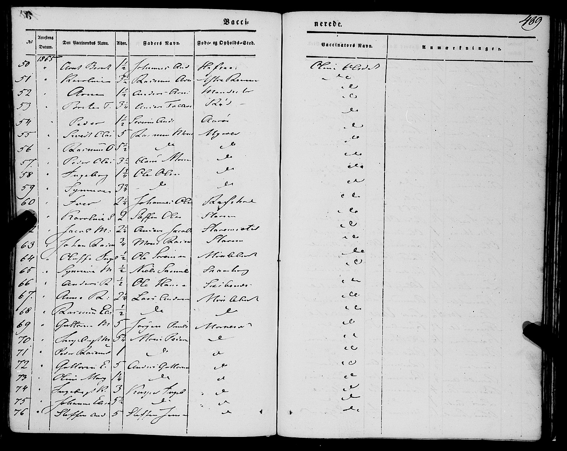 Eid sokneprestembete, SAB/A-82301/H/Haa/Haaa/L0007: Parish register (official) no. A 7, 1844-1858, p. 489