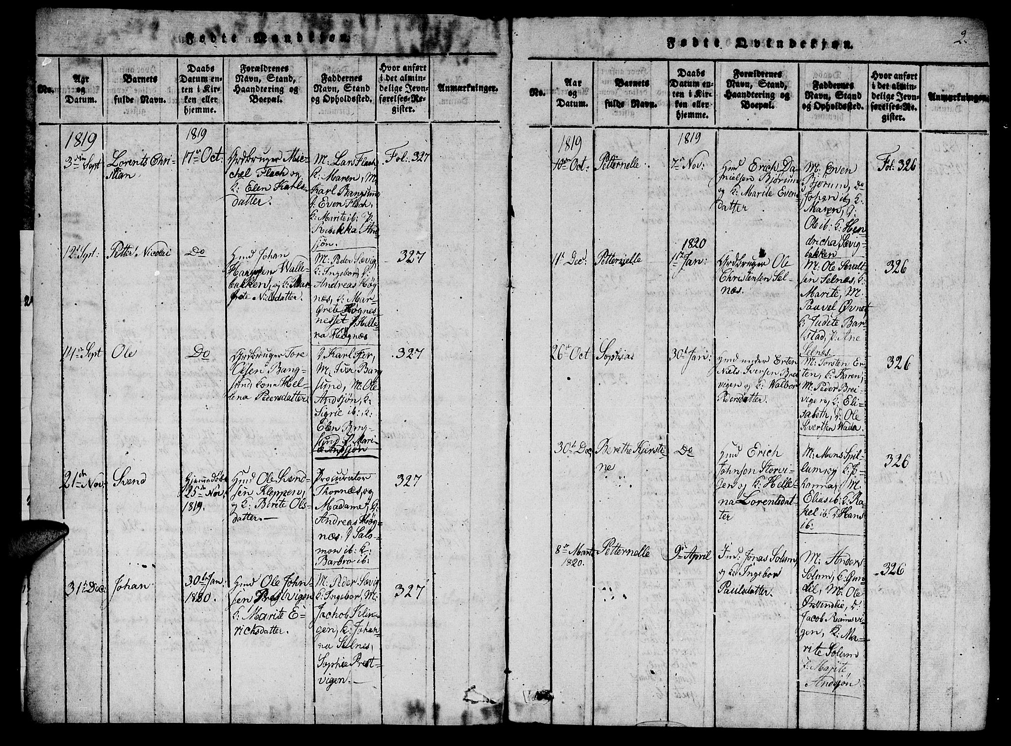 Ministerialprotokoller, klokkerbøker og fødselsregistre - Nord-Trøndelag, SAT/A-1458/770/L0588: Parish register (official) no. 770A02, 1819-1823, p. 2