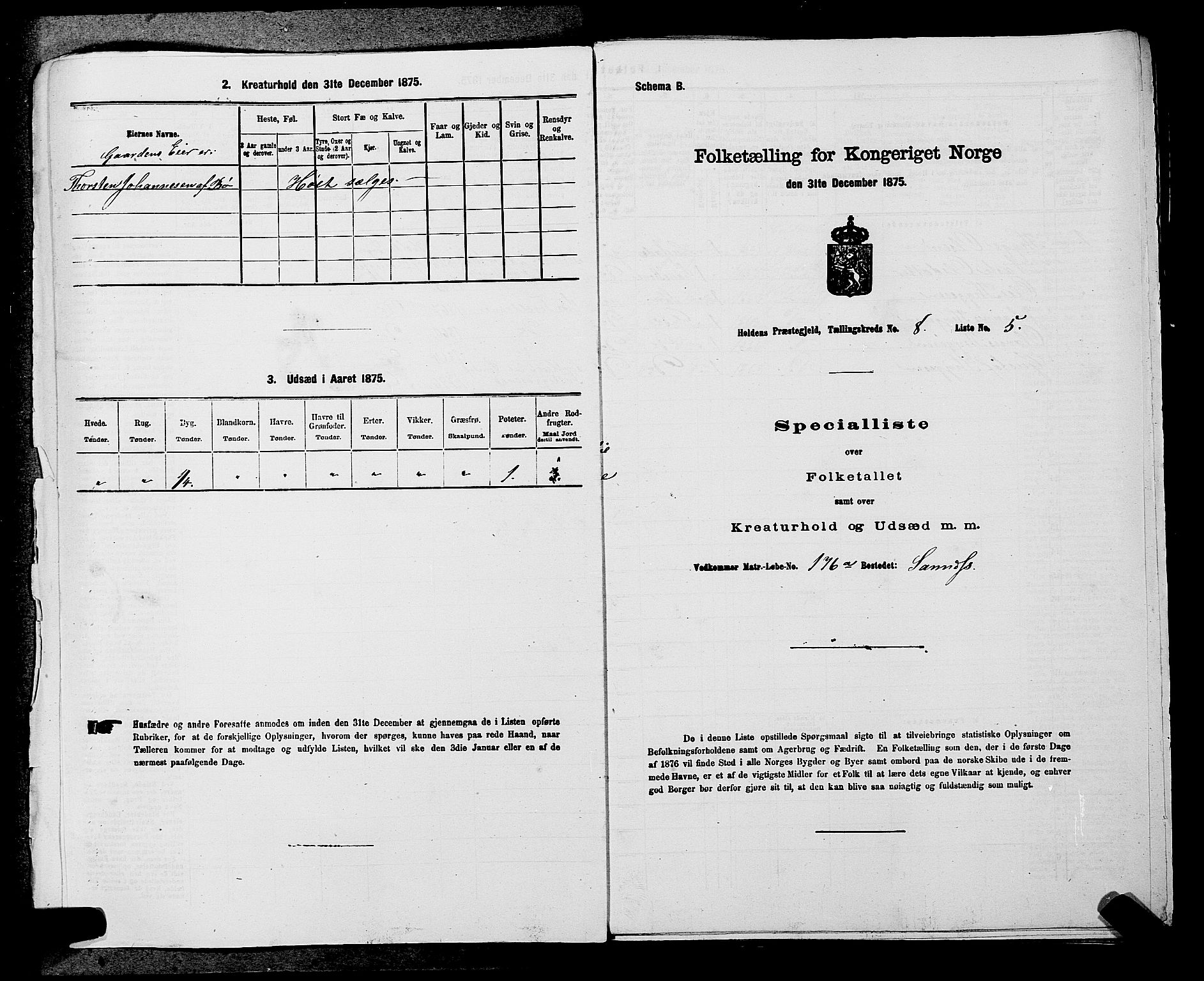 SAKO, 1875 census for 0819P Holla, 1875, p. 970