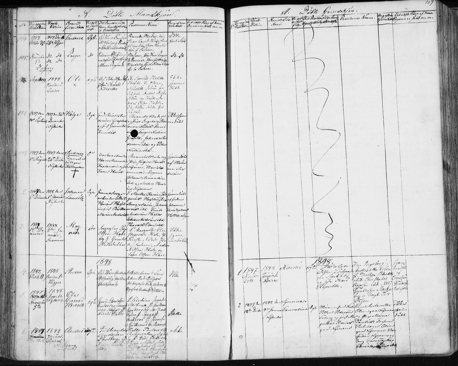 Modum kirkebøker, SAKO/A-234/F/Fa/L0007: Parish register (official) no. 7, 1841-1850, p. 109