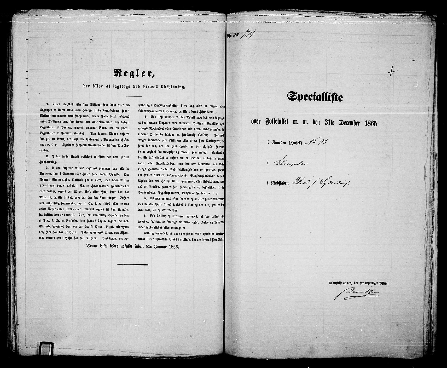 RA, 1865 census for Fredrikshald, 1865, p. 261