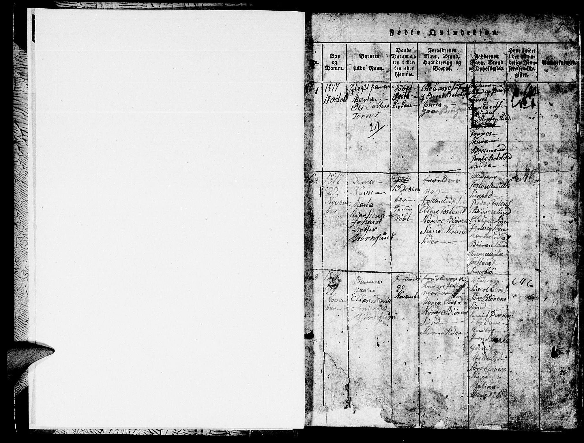 Ministerialprotokoller, klokkerbøker og fødselsregistre - Møre og Romsdal, SAT/A-1454/565/L0752: Parish register (copy) no. 565C01, 1817-1844, p. 0-1