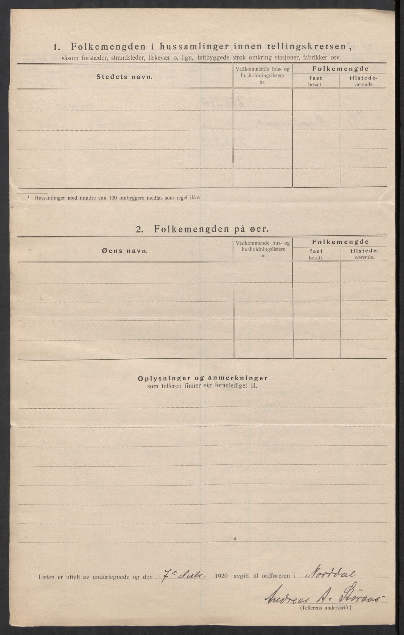 SAT, 1920 census for Norddal, 1920, p. 32