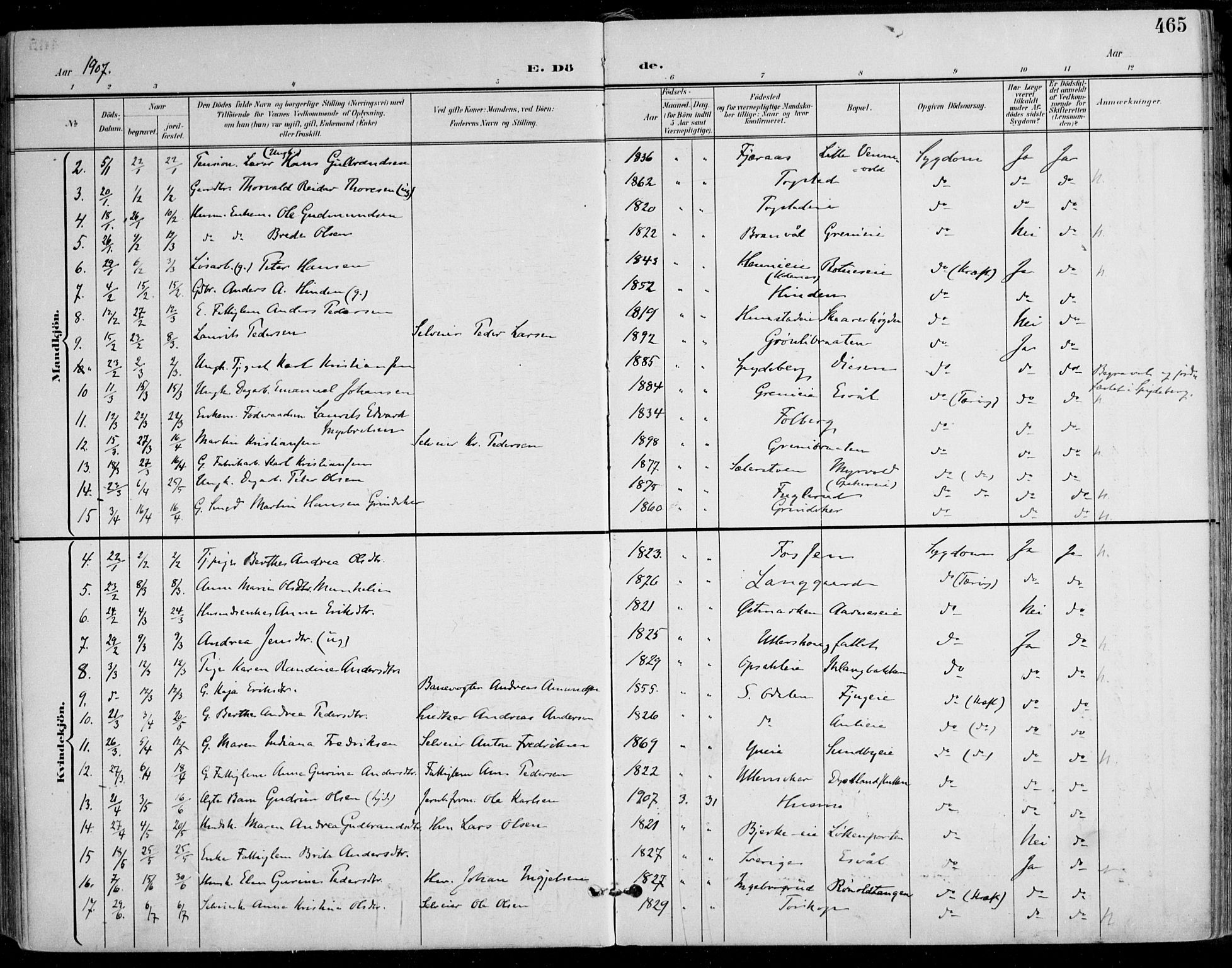 Nes prestekontor Kirkebøker, AV/SAO-A-10410/F/Fa/L0011: Parish register (official) no. I 11, 1899-1918, p. 465