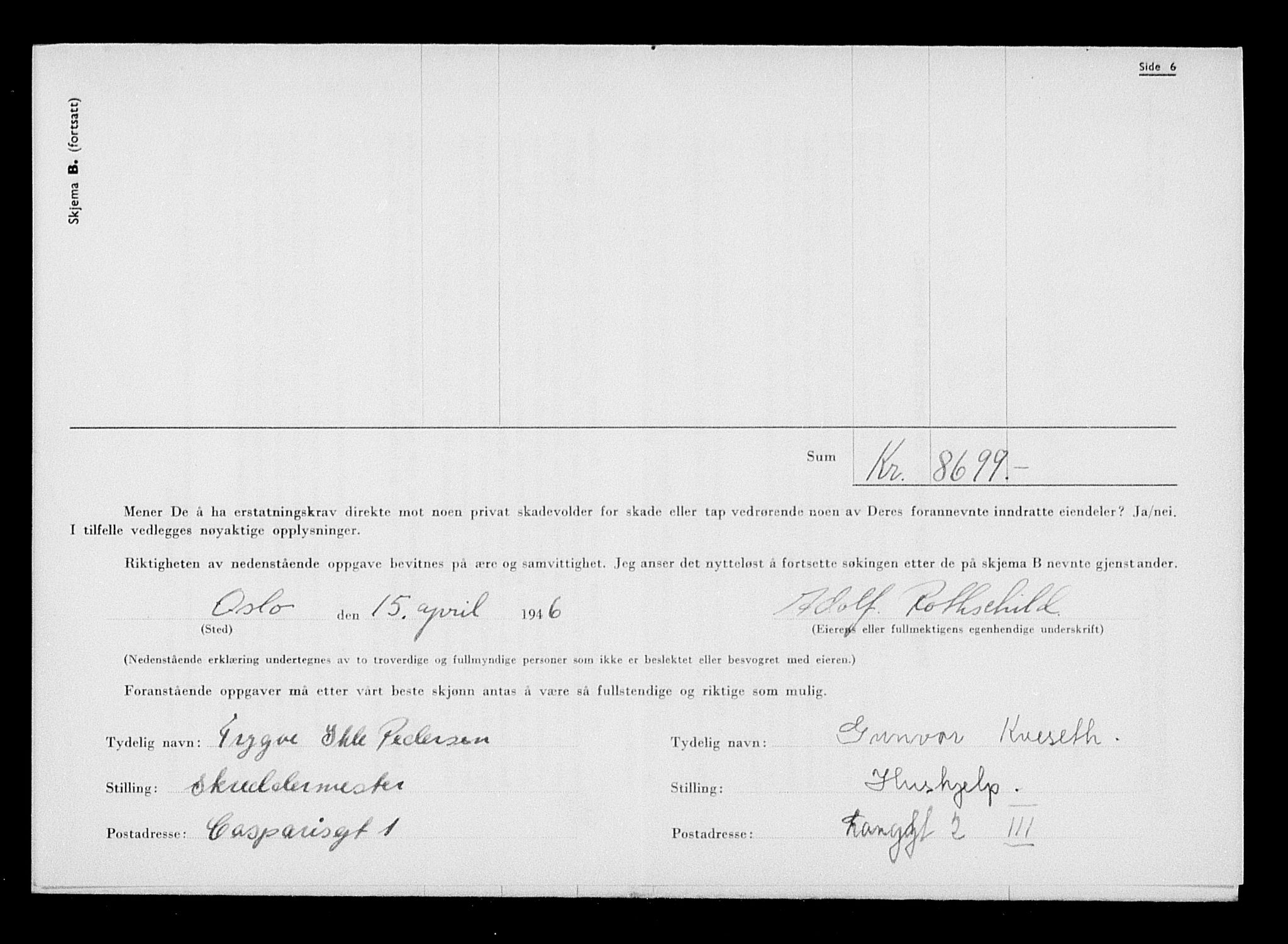 Justisdepartementet, Tilbakeføringskontoret for inndratte formuer, AV/RA-S-1564/H/Hc/Hcc/L0974: --, 1945-1947, p. 316