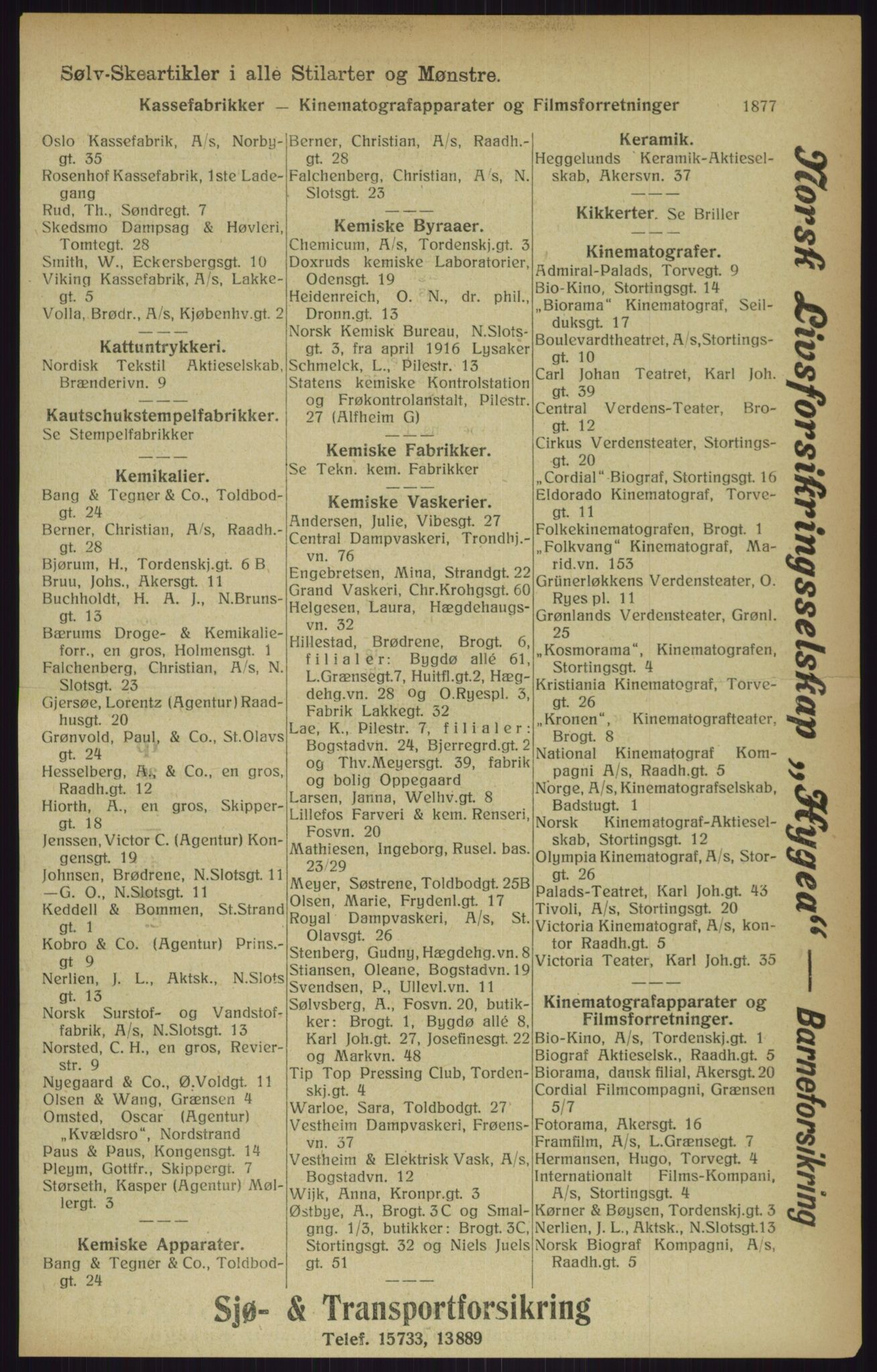 Kristiania/Oslo adressebok, PUBL/-, 1916, p. 1877
