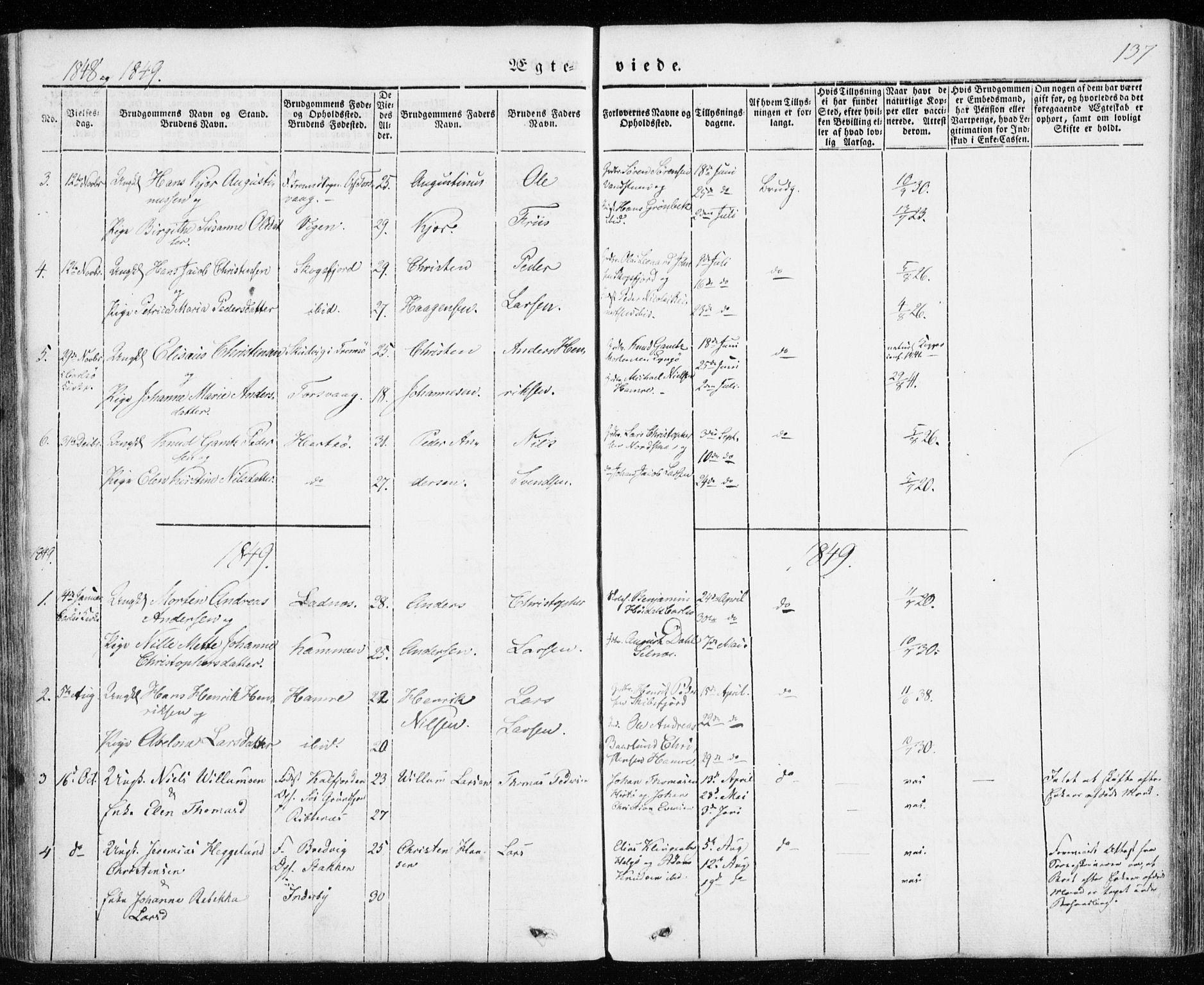 Karlsøy sokneprestembete, AV/SATØ-S-1299/H/Ha/Haa/L0009kirke: Parish register (official) no. 9, 1838-1867, p. 137