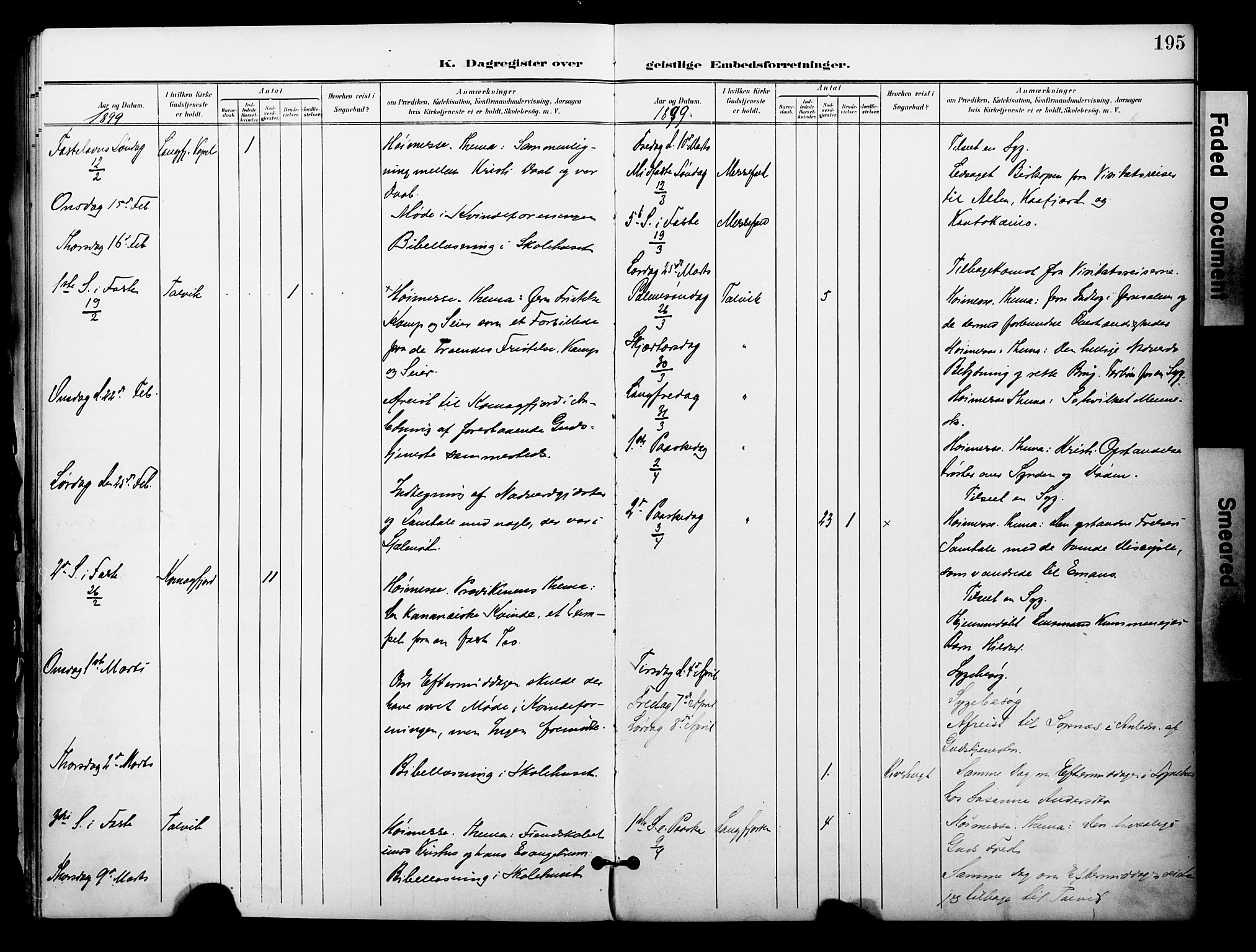 Talvik sokneprestkontor, SATØ/S-1337/H/Ha/L0014kirke: Parish register (official) no. 14, 1897-1905, p. 195