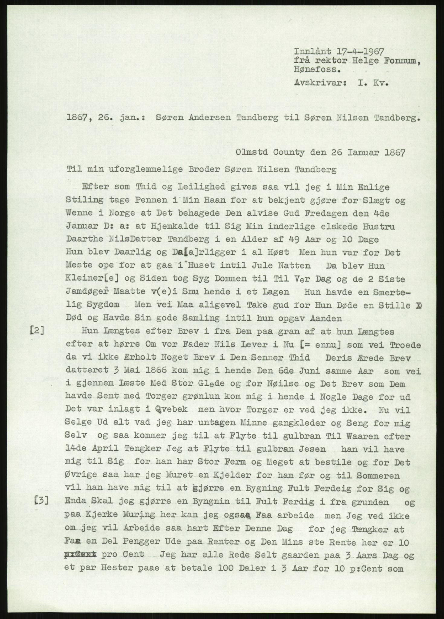 Samlinger til kildeutgivelse, Amerikabrevene, AV/RA-EA-4057/F/L0019: Innlån fra Buskerud: Fonnem - Kristoffersen, 1838-1914, p. 713