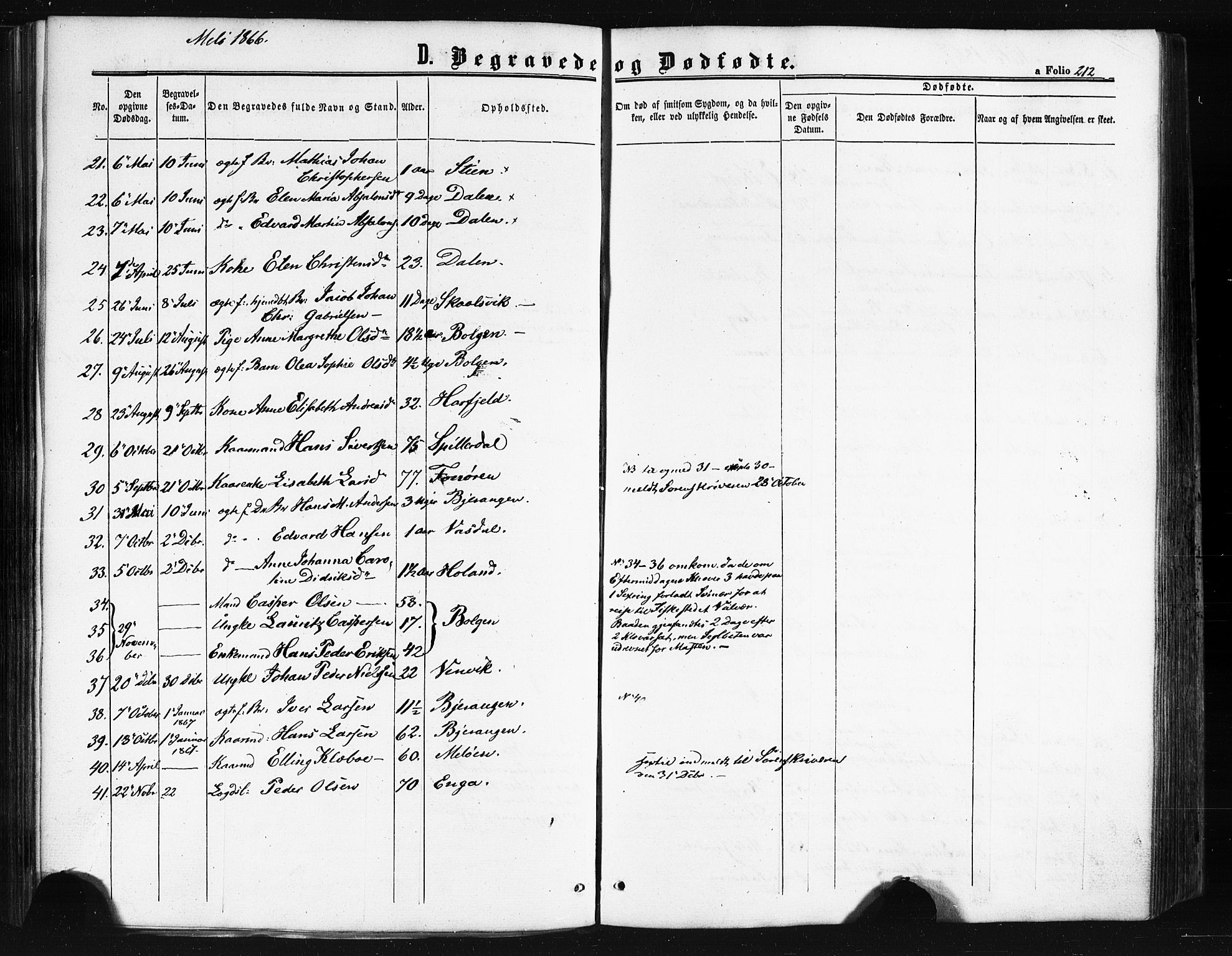 Ministerialprotokoller, klokkerbøker og fødselsregistre - Nordland, AV/SAT-A-1459/841/L0607: Parish register (official) no. 841A11 /2, 1863-1877, p. 212