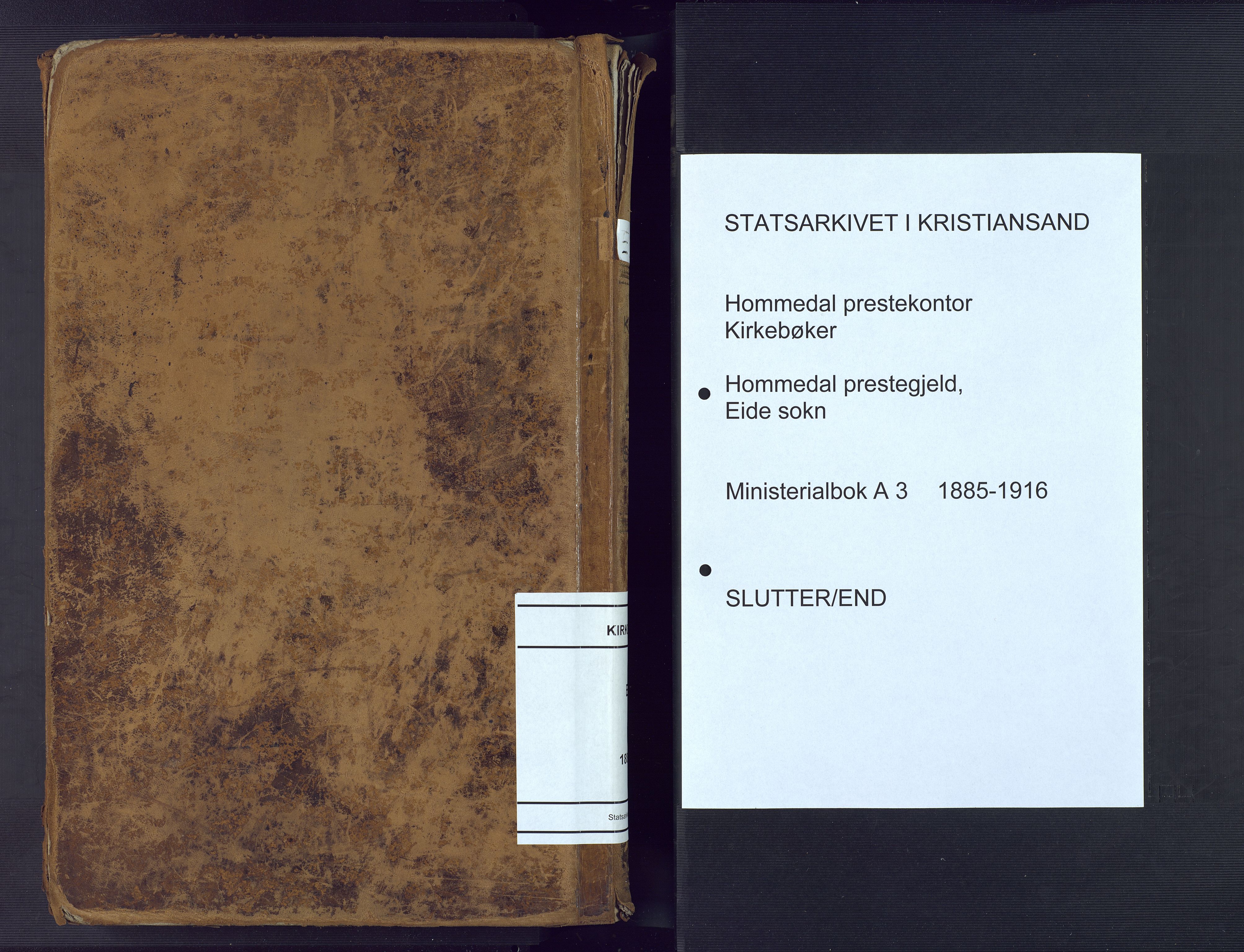 Hommedal sokneprestkontor, SAK/1111-0023/F/Fa/Faa/L0003: Parish register (official) no. A 3, 1885-1916