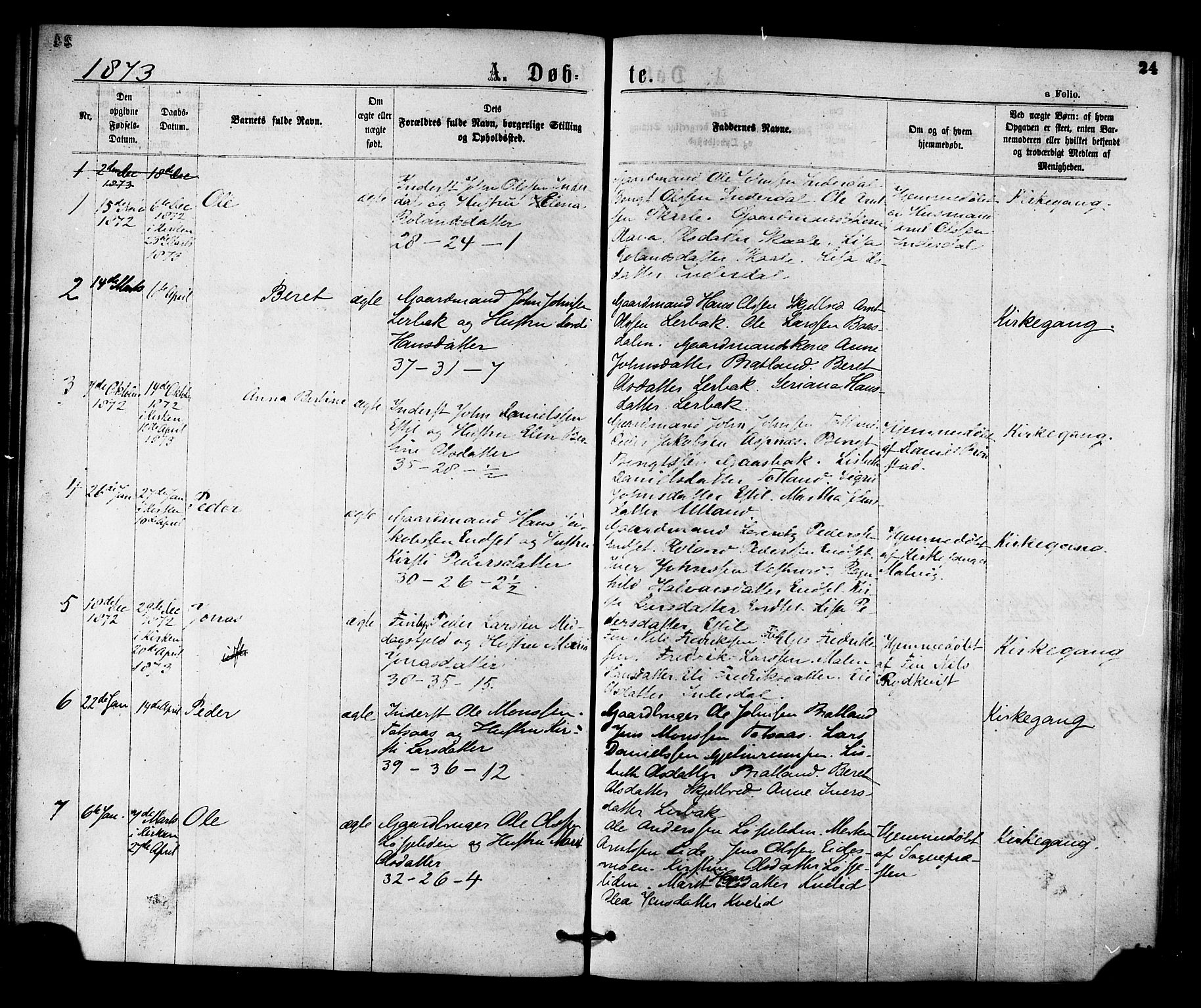 Ministerialprotokoller, klokkerbøker og fødselsregistre - Nord-Trøndelag, AV/SAT-A-1458/755/L0493: Parish register (official) no. 755A02, 1865-1881, p. 24