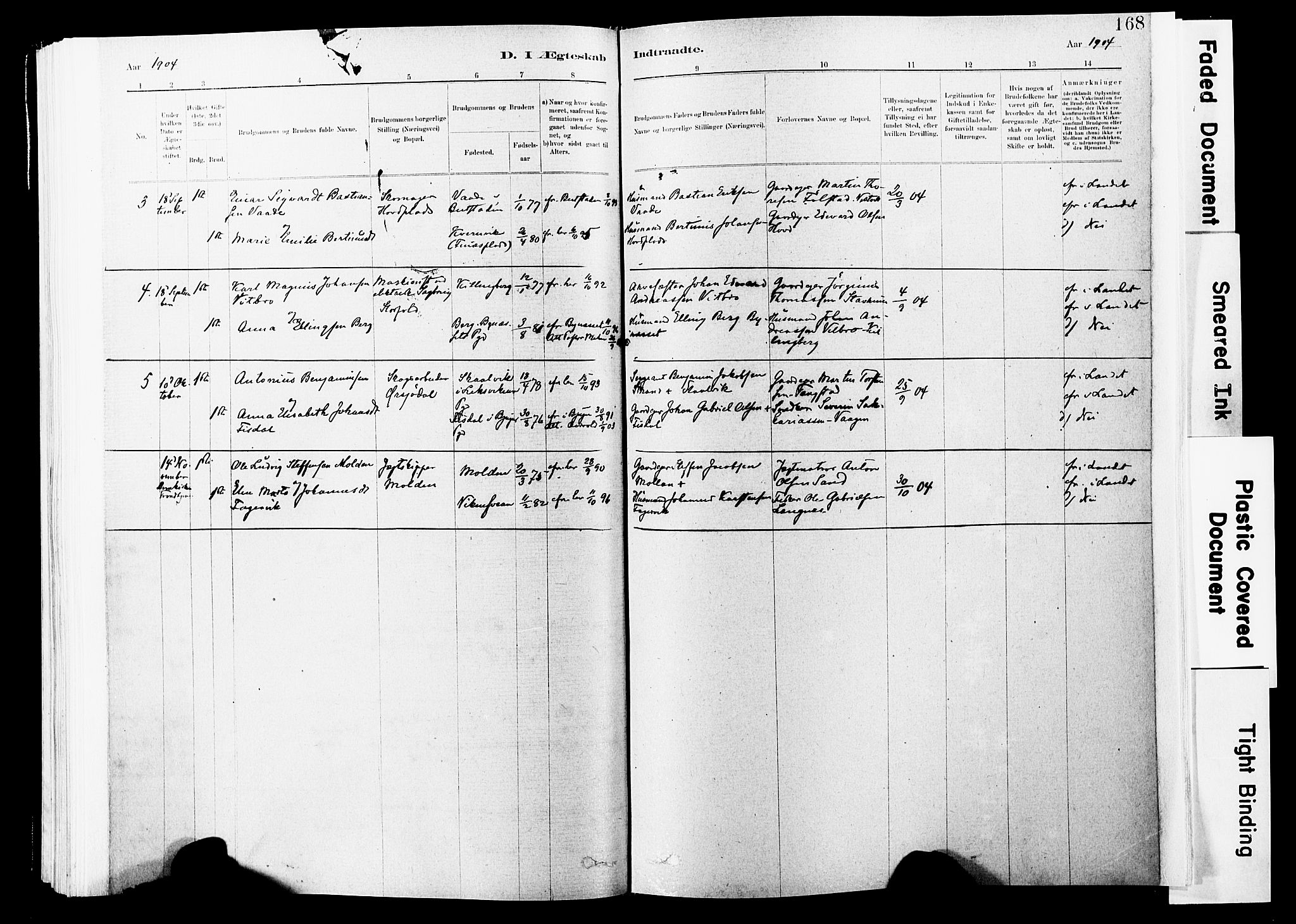 Ministerialprotokoller, klokkerbøker og fødselsregistre - Nord-Trøndelag, AV/SAT-A-1458/744/L0420: Parish register (official) no. 744A04, 1882-1904, p. 168