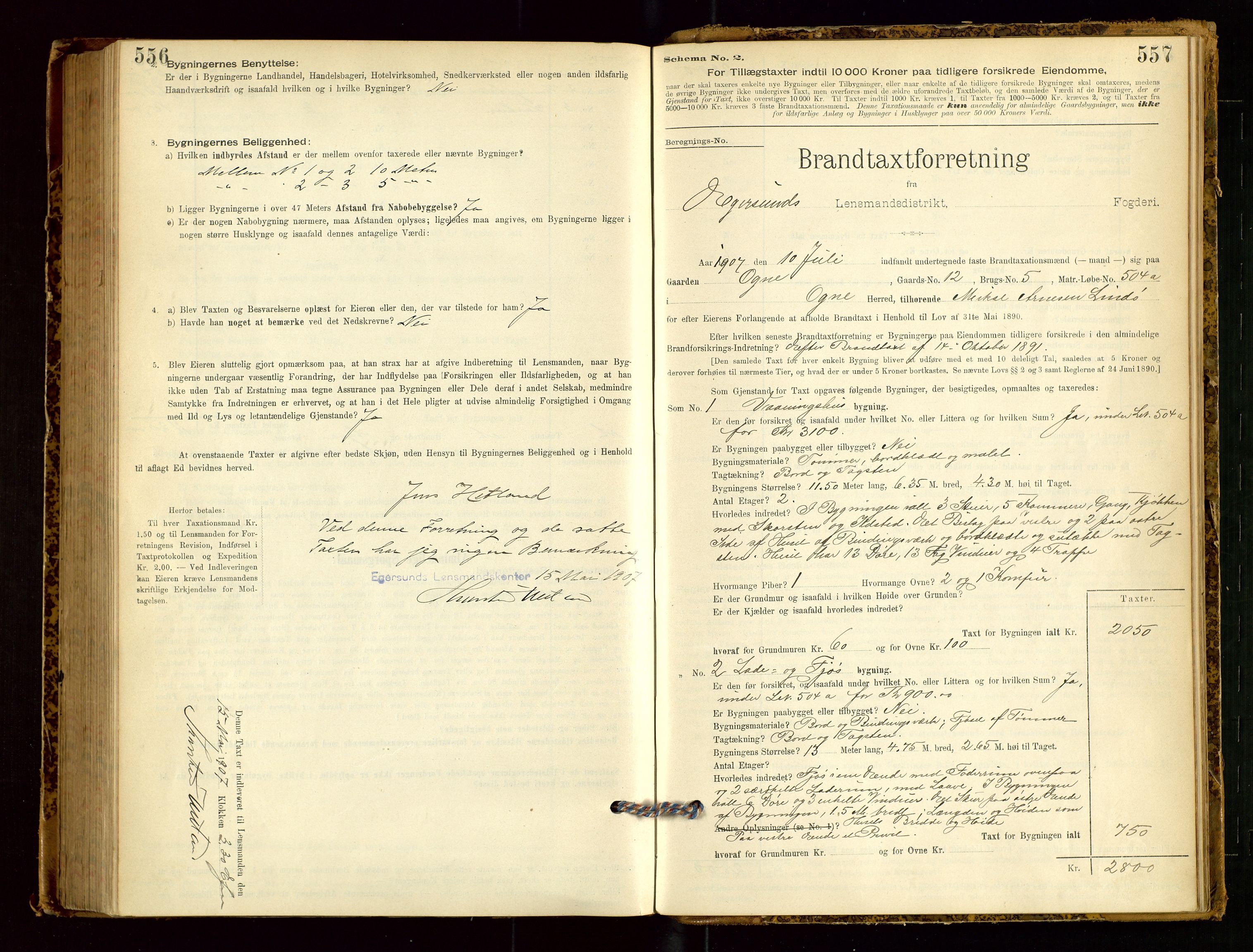 Eigersund lensmannskontor, AV/SAST-A-100171/Gob/L0001: Skjemaprotokoll, 1894-1909, p. 556-557