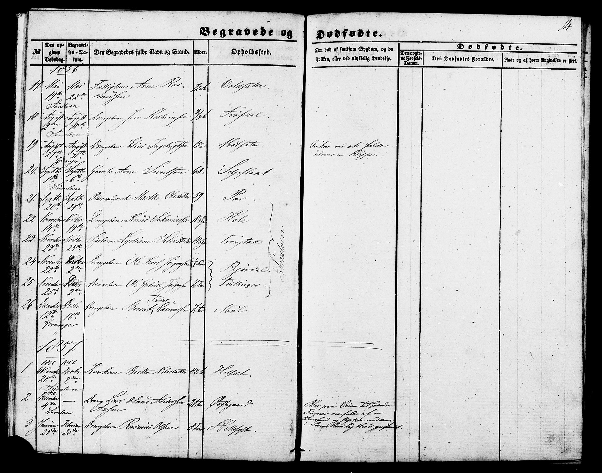 Ministerialprotokoller, klokkerbøker og fødselsregistre - Møre og Romsdal, SAT/A-1454/517/L0223: Parish register (official) no. 517A03, 1850-1870, p. 14