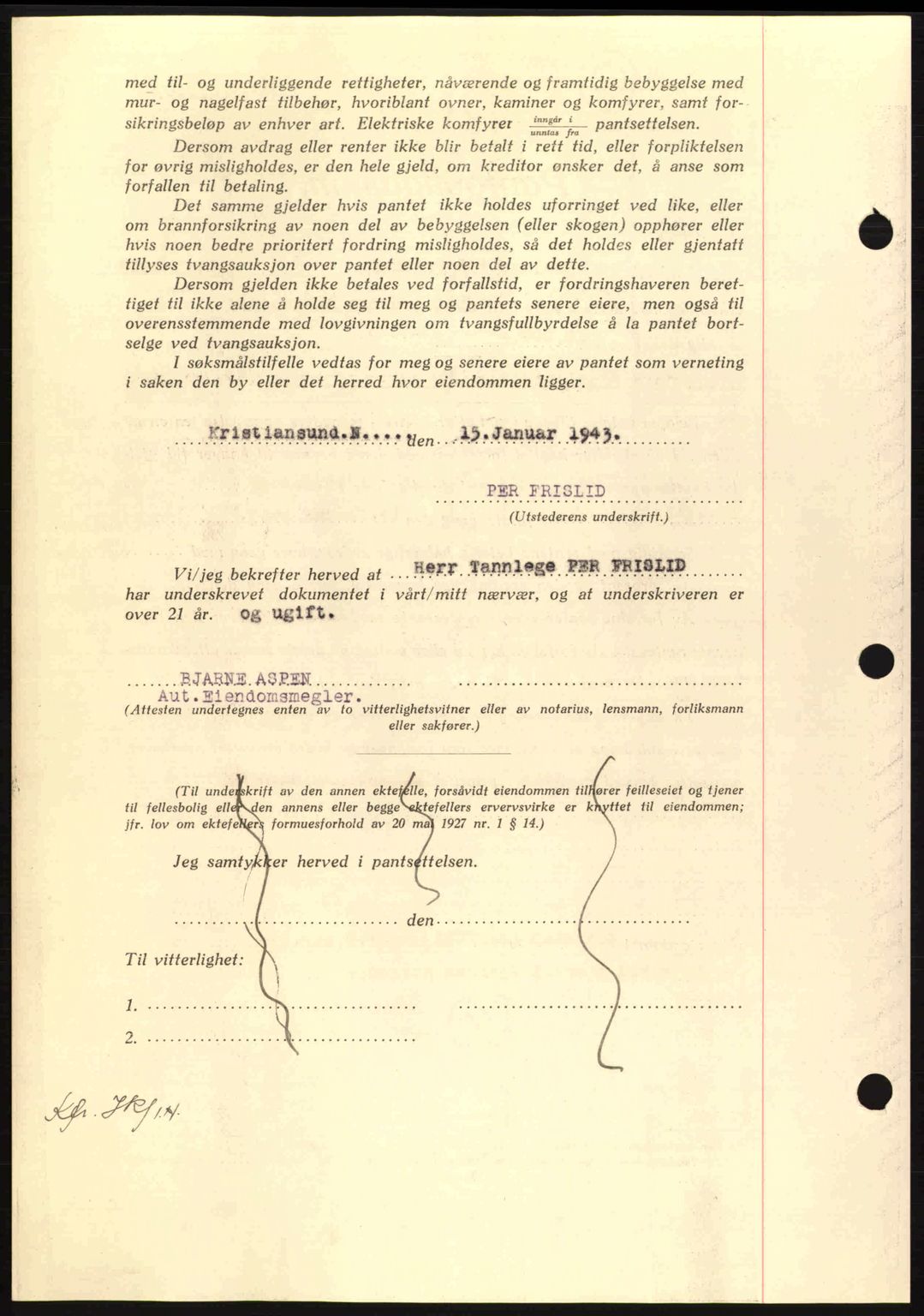 Nordmøre sorenskriveri, AV/SAT-A-4132/1/2/2Ca: Mortgage book no. B90, 1942-1943, Diary no: : 149/1943