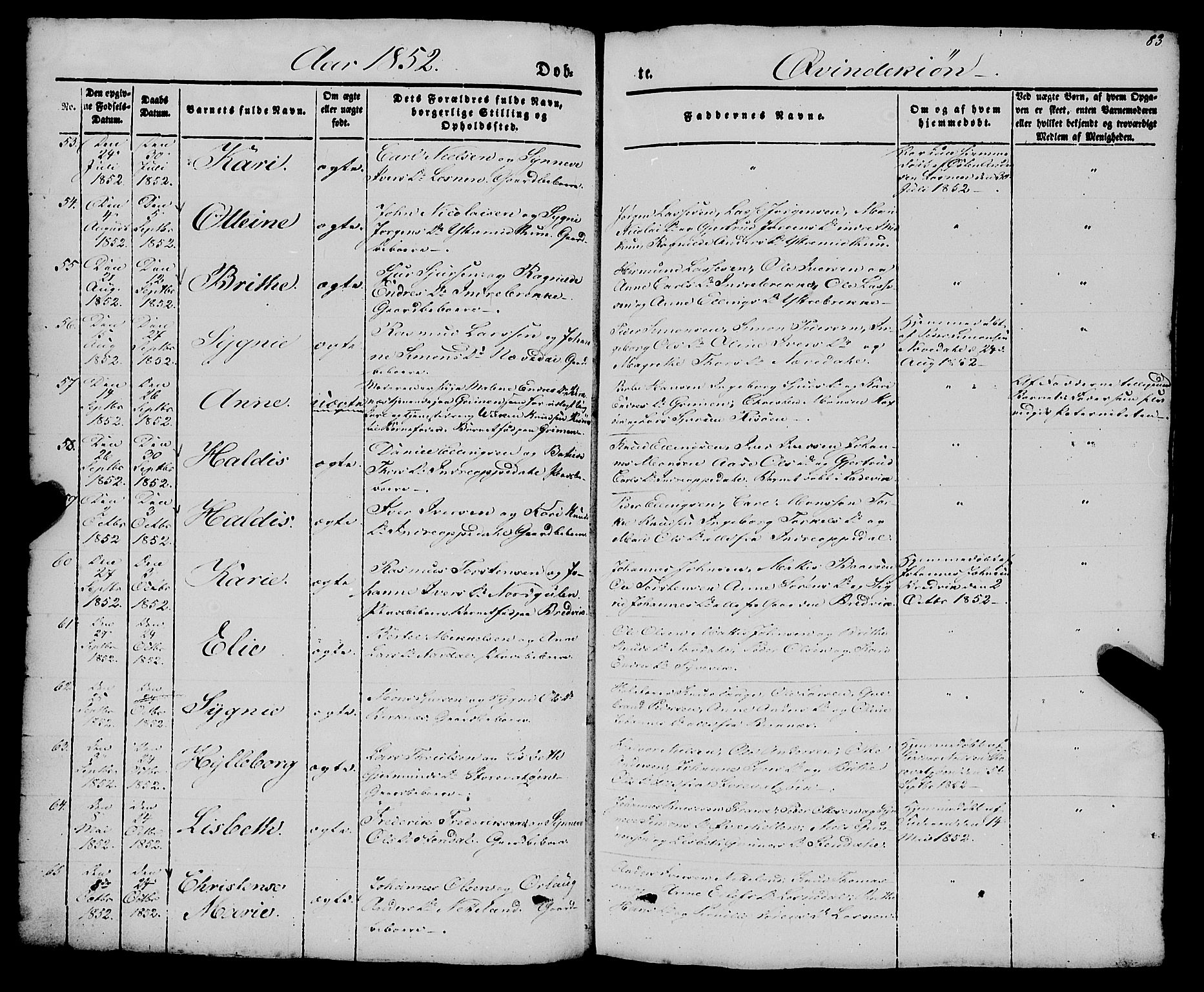 Gulen sokneprestembete, AV/SAB-A-80201/H/Haa/Haaa/L0021: Parish register (official) no. A 21, 1848-1858, p. 83