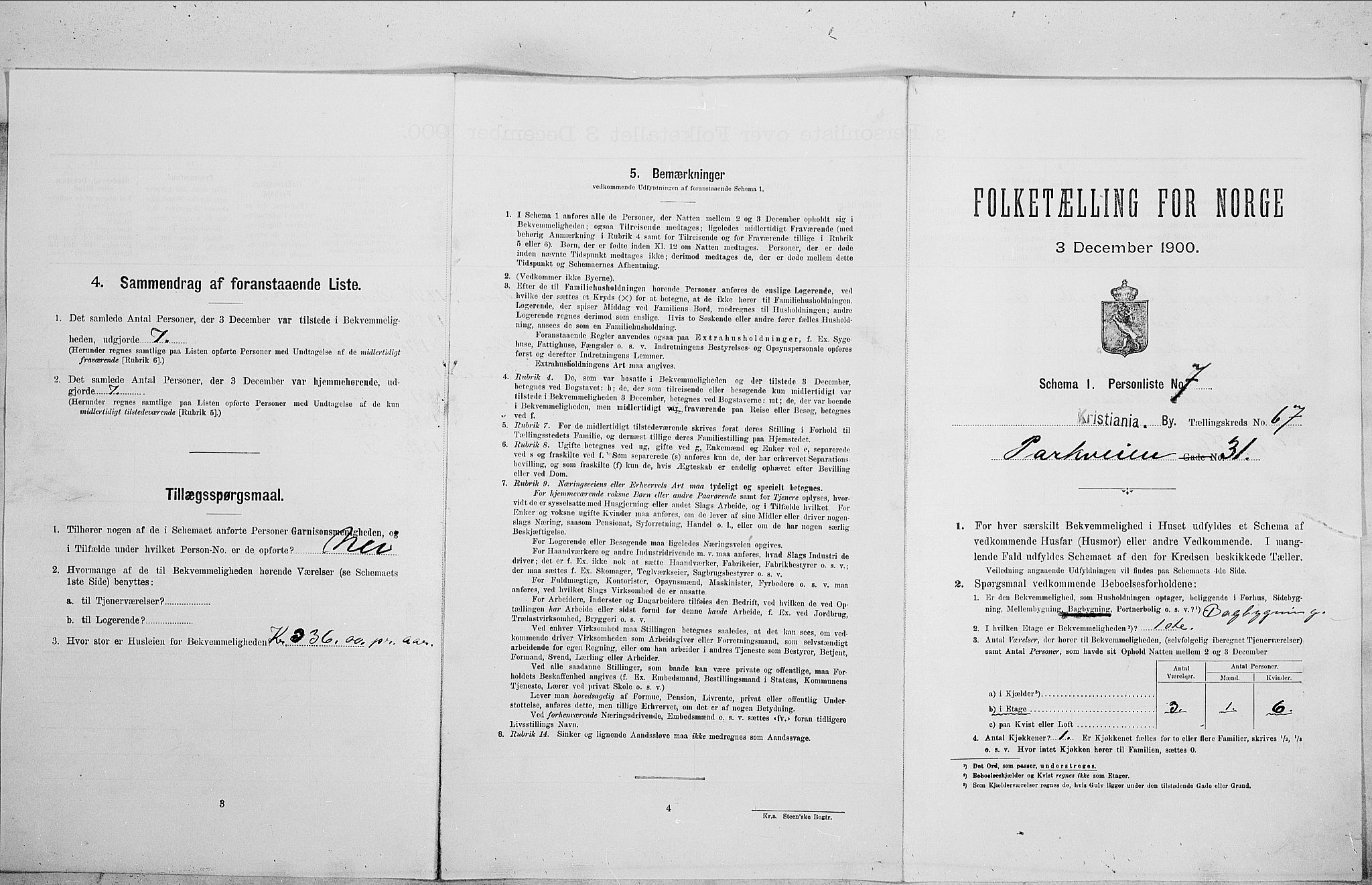 SAO, 1900 census for Kristiania, 1900, p. 70448