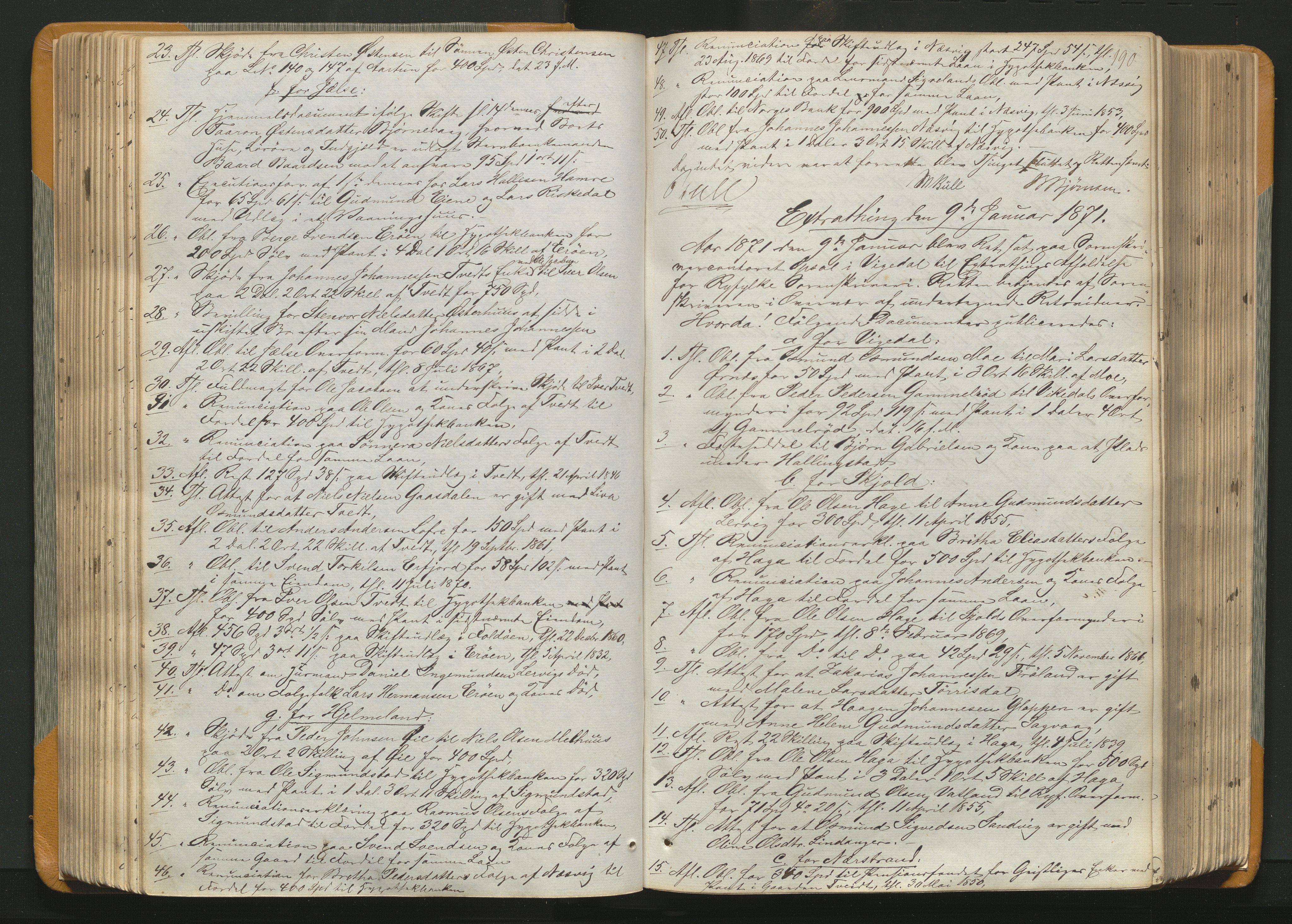 Ryfylke tingrett, AV/SAST-A-100055/001/I/IB/IB0/L0011: Tingbok, Ryfylke, 1867-1879, p. 189b-190a