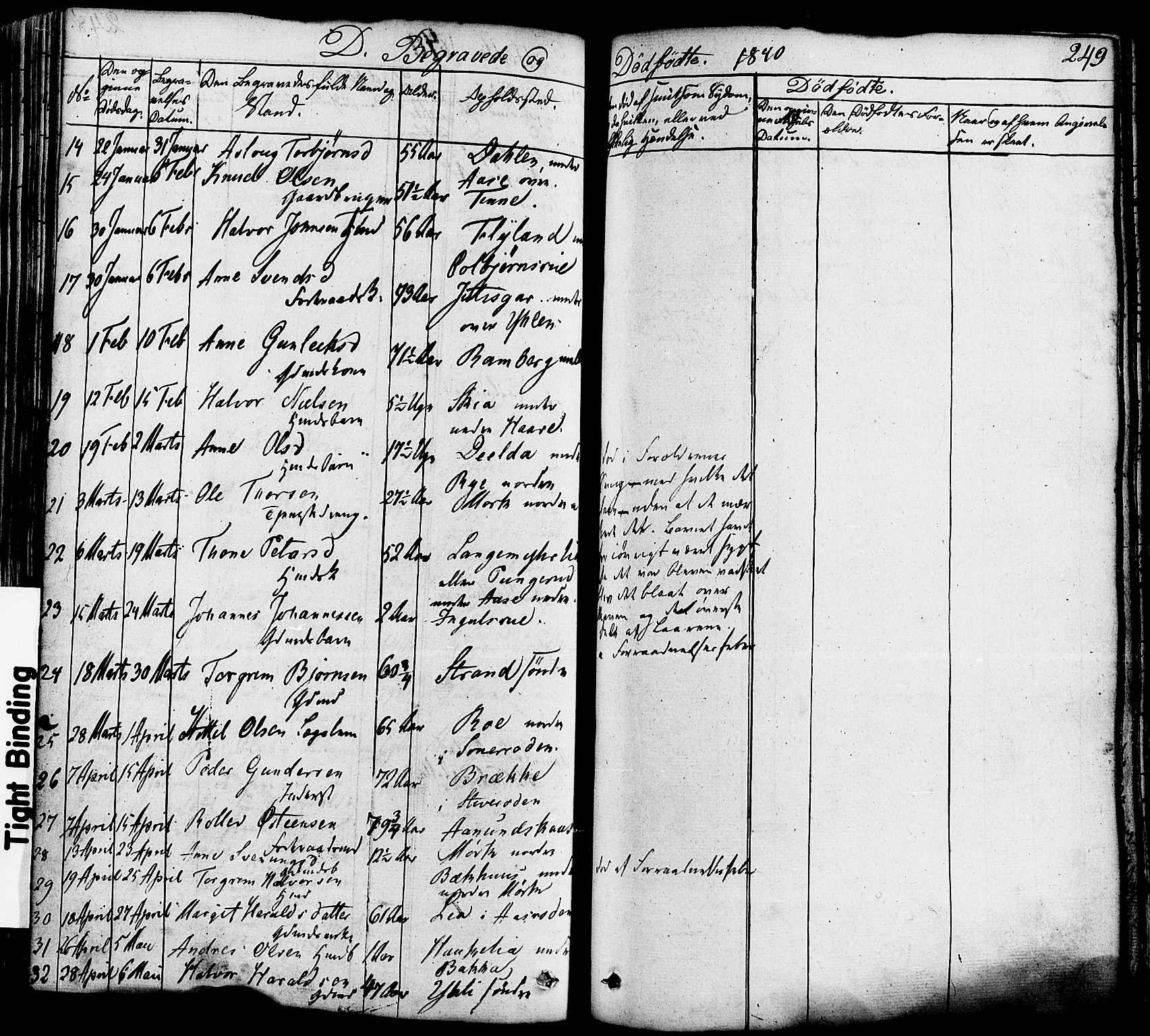 Heddal kirkebøker, SAKO/A-268/F/Fa/L0006: Parish register (official) no. I 6, 1837-1854, p. 249