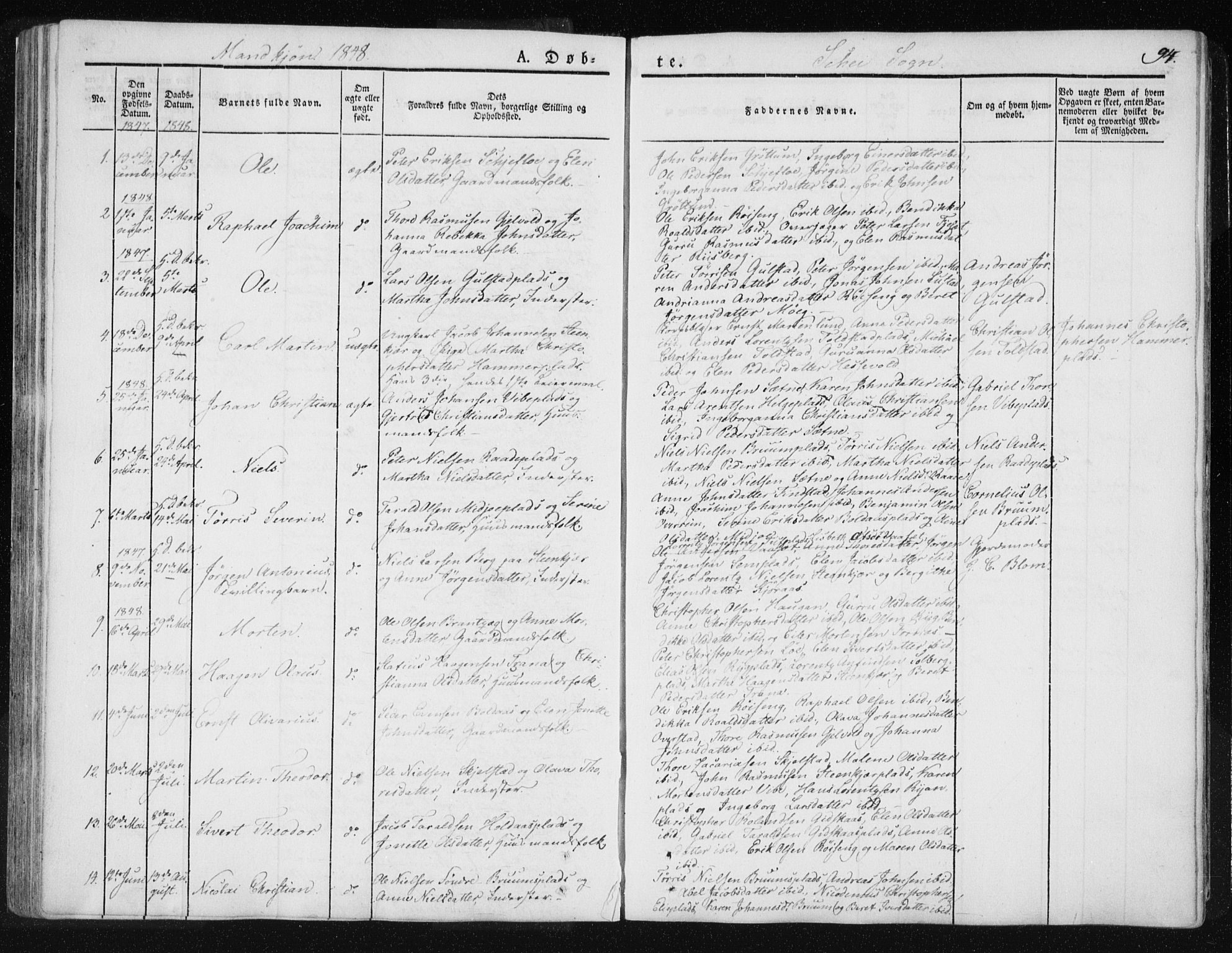 Ministerialprotokoller, klokkerbøker og fødselsregistre - Nord-Trøndelag, SAT/A-1458/735/L0339: Parish register (official) no. 735A06 /2, 1836-1848, p. 94