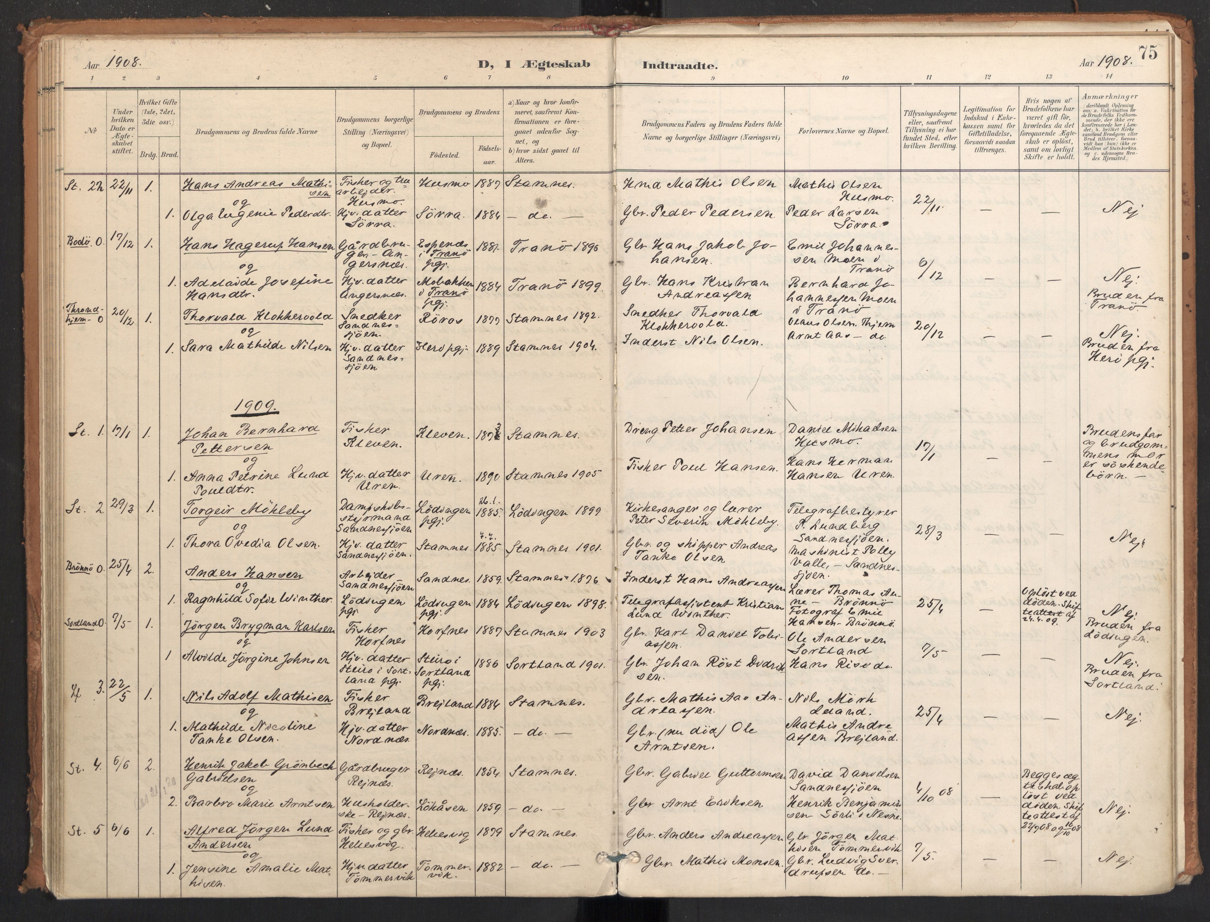 Ministerialprotokoller, klokkerbøker og fødselsregistre - Nordland, AV/SAT-A-1459/831/L0472: Parish register (official) no. 831A03, 1897-1912, p. 75