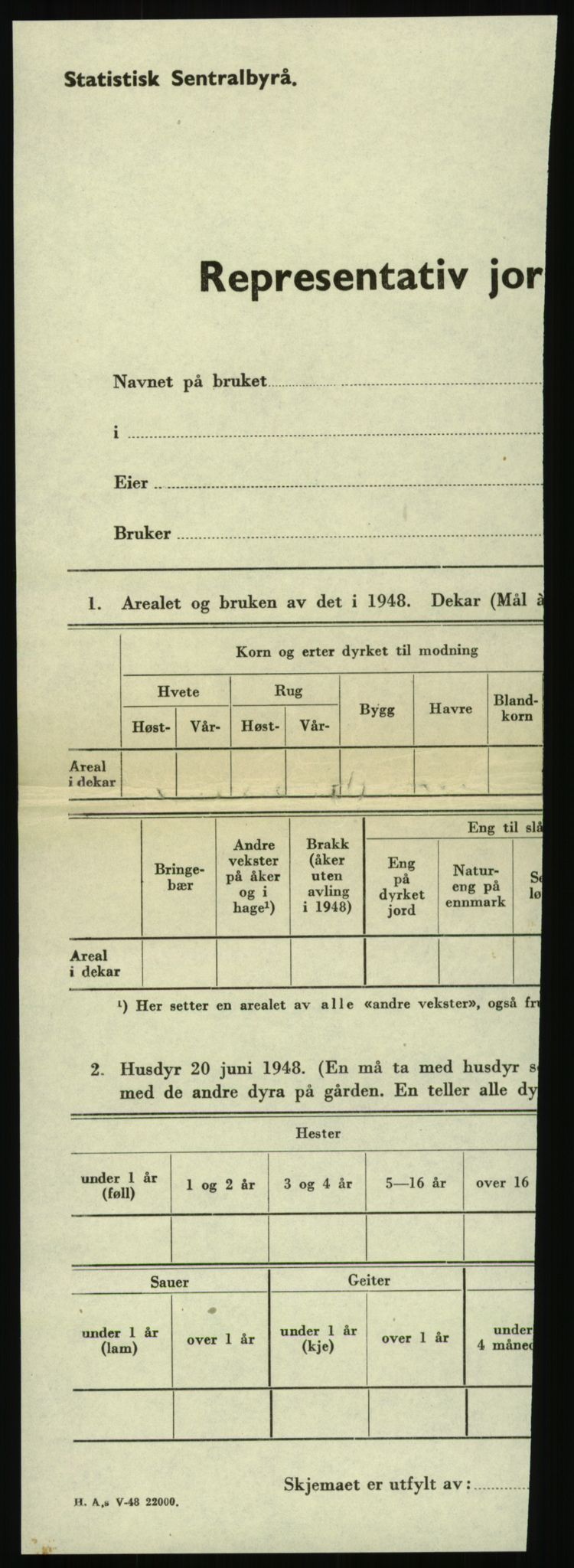 Statistisk sentralbyrå, Næringsøkonomiske emner, Jordbruk, skogbruk, jakt, fiske og fangst, AV/RA-S-2234/G/Gc/L0323: Møre og Romsdal: Grytten og Hen, 1949, p. 342