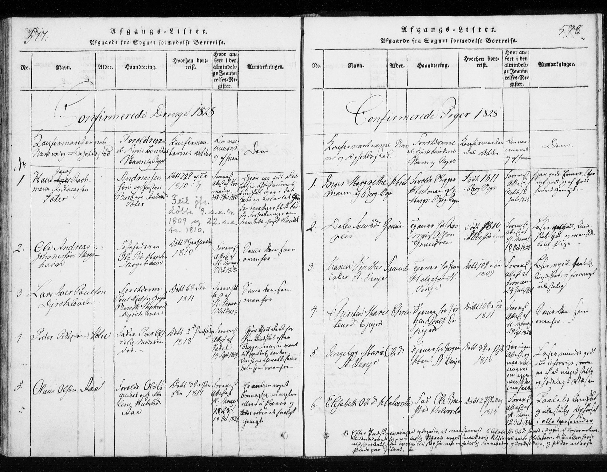 Tranøy sokneprestkontor, SATØ/S-1313/I/Ia/Iaa/L0004kirke: Parish register (official) no. 4, 1820-1829, p. 577-578