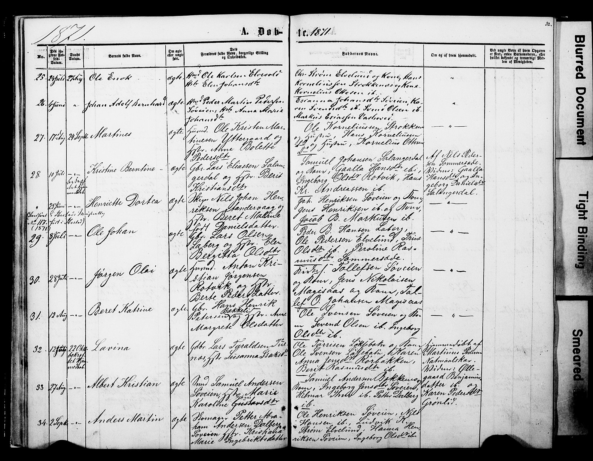 Ibestad sokneprestembete, AV/SATØ-S-0077/H/Ha/Haa/L0013kirke: Parish register (official) no. 13, 1865-1879, p. 32