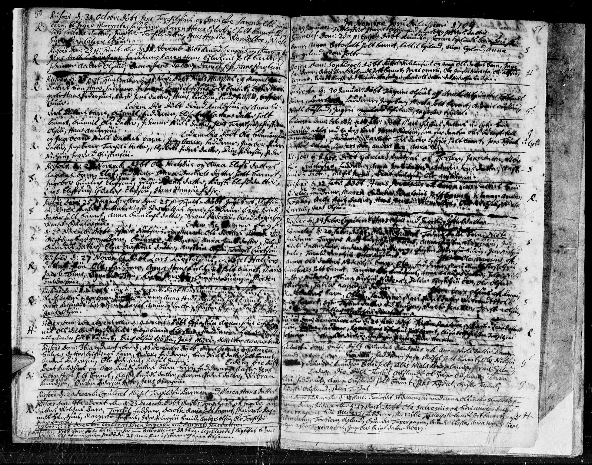 Gjerstad sokneprestkontor, SAK/1111-0014/F/Fa/Faa/L0001: Parish register (official) no. A 1, 1695-1717, p. 50-51
